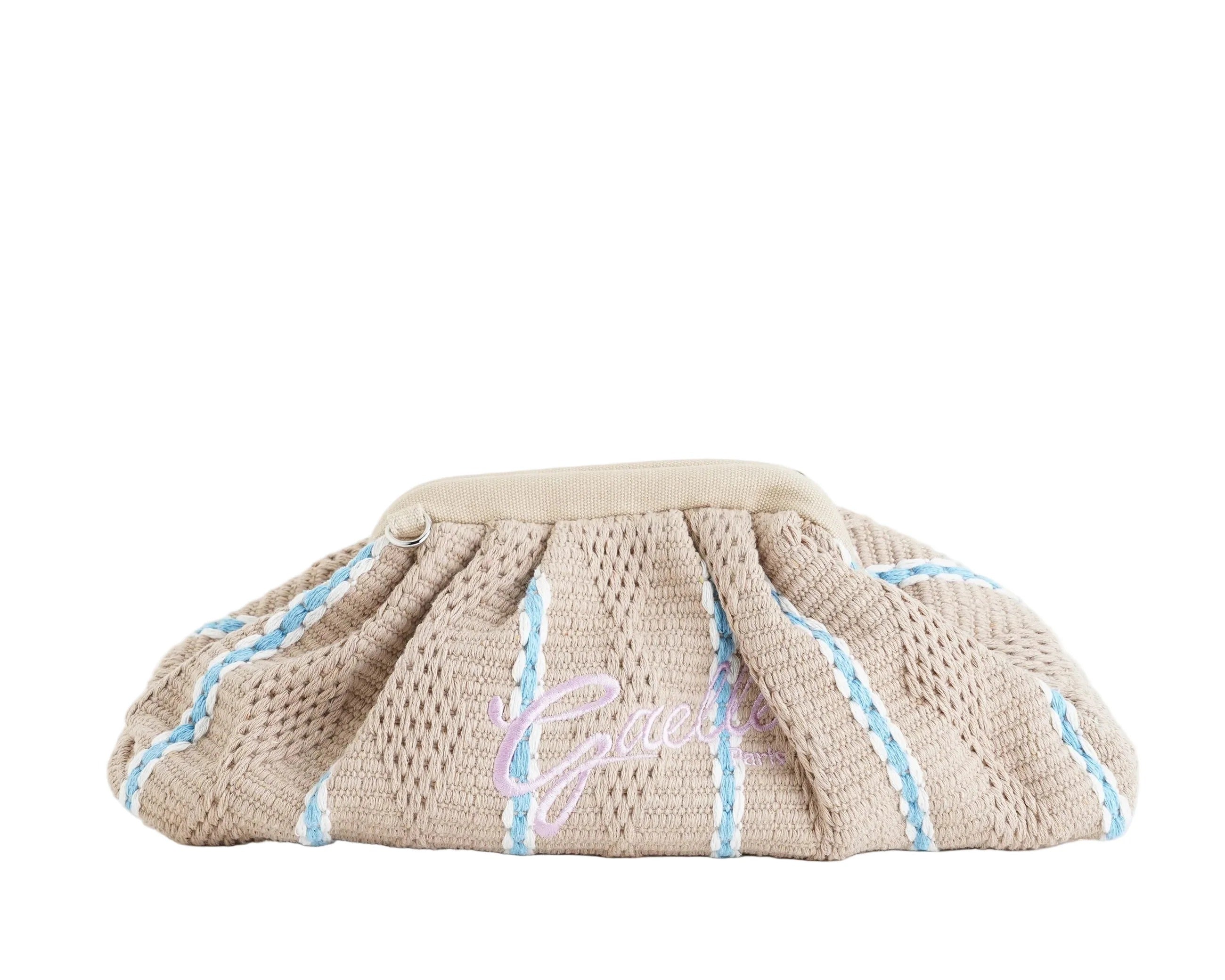 GAELLE PARIS MAXI POCHETTE Firma Logo Rosa-Beige