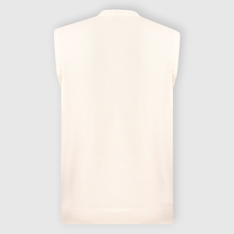 GRAN SASSO Gilet Uomo Maglia Cotone-Panna