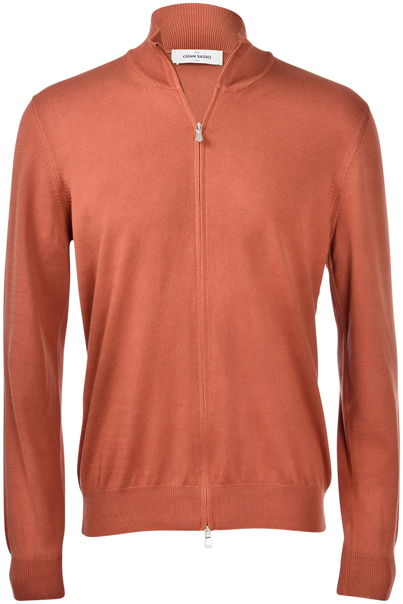 GRAN SASSO Cardigan Uomo Cotone-Marrone