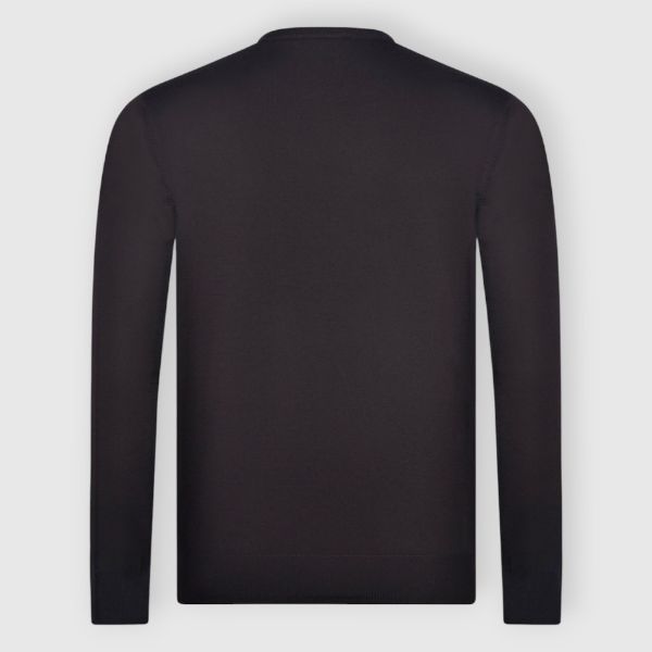 GRAN SASSO Maglia Uomo Girocollo Cotone-Nero