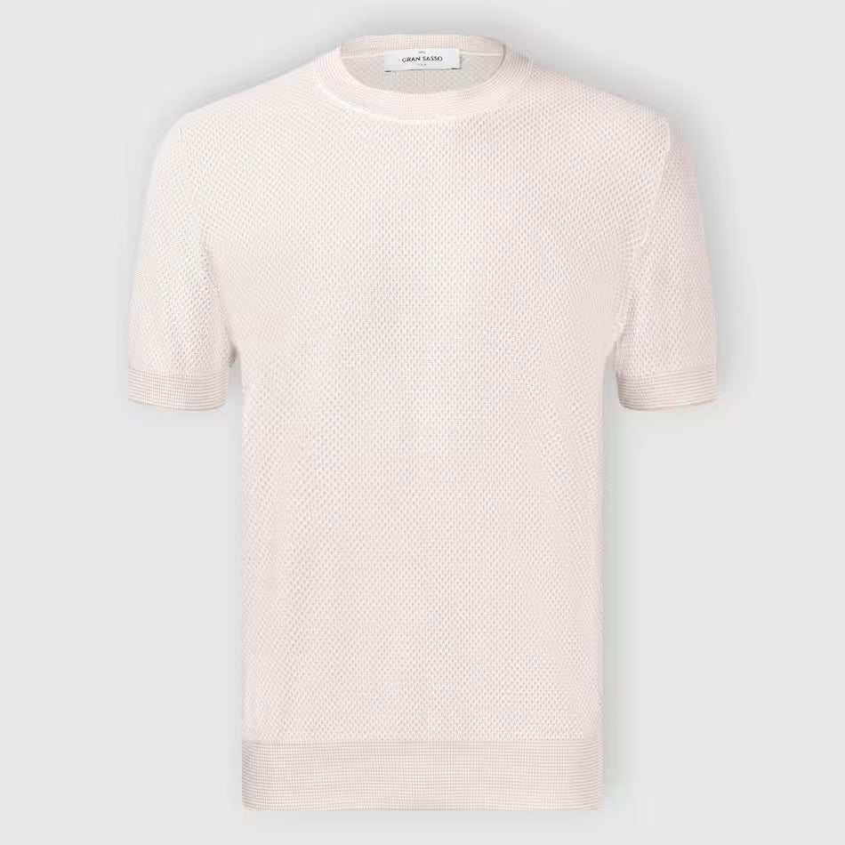 GRAN SASSO T-Shirt Uomo Maglia Nido D'Ape-Beige