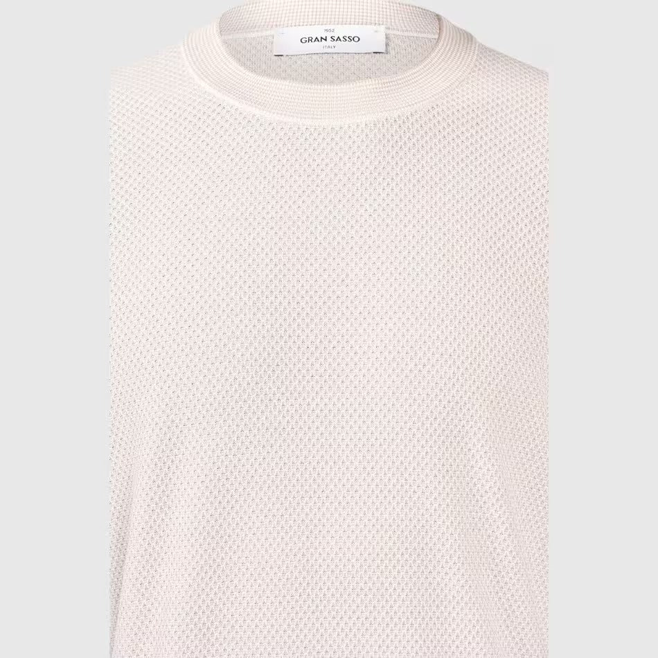 GRAN SASSO T-Shirt Uomo Maglia Nido D'Ape-Beige