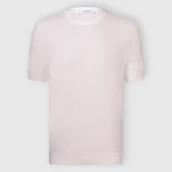 GRAN SASSO T-Shirt Uomo Maglia Bouclè-Bianco