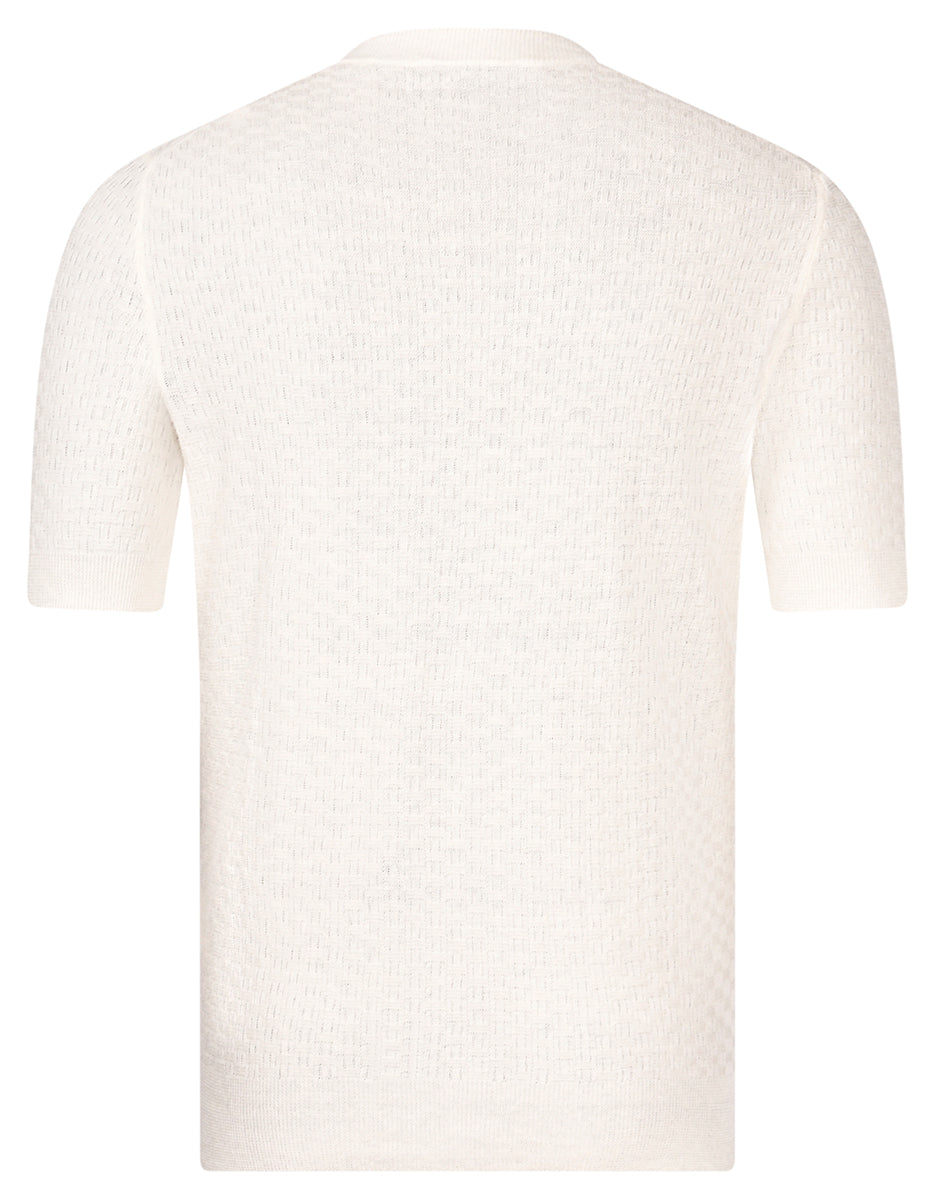 GRAN SASSO T-Shirt Uomo Maglia Lino Cotone Mattoncino-Bianco