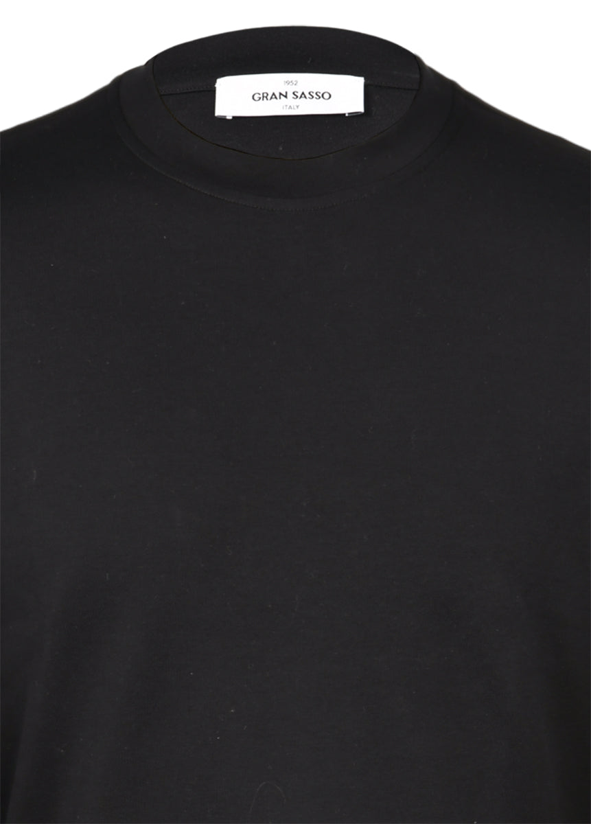 GRAN SASSO T-Shirt Uomo Interlock Cotone Pima-Nero
