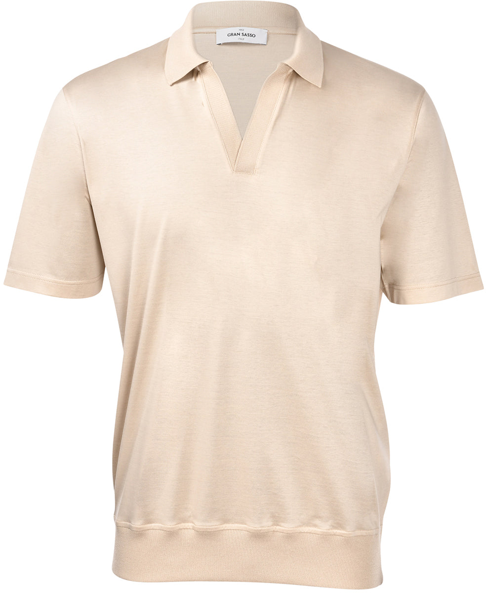GRAN SASSO Polo Uomo Skipper Filo di Scozia-Beige