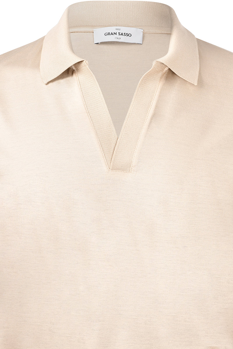 GRAN SASSO Polo Uomo Skipper Filo di Scozia-Beige