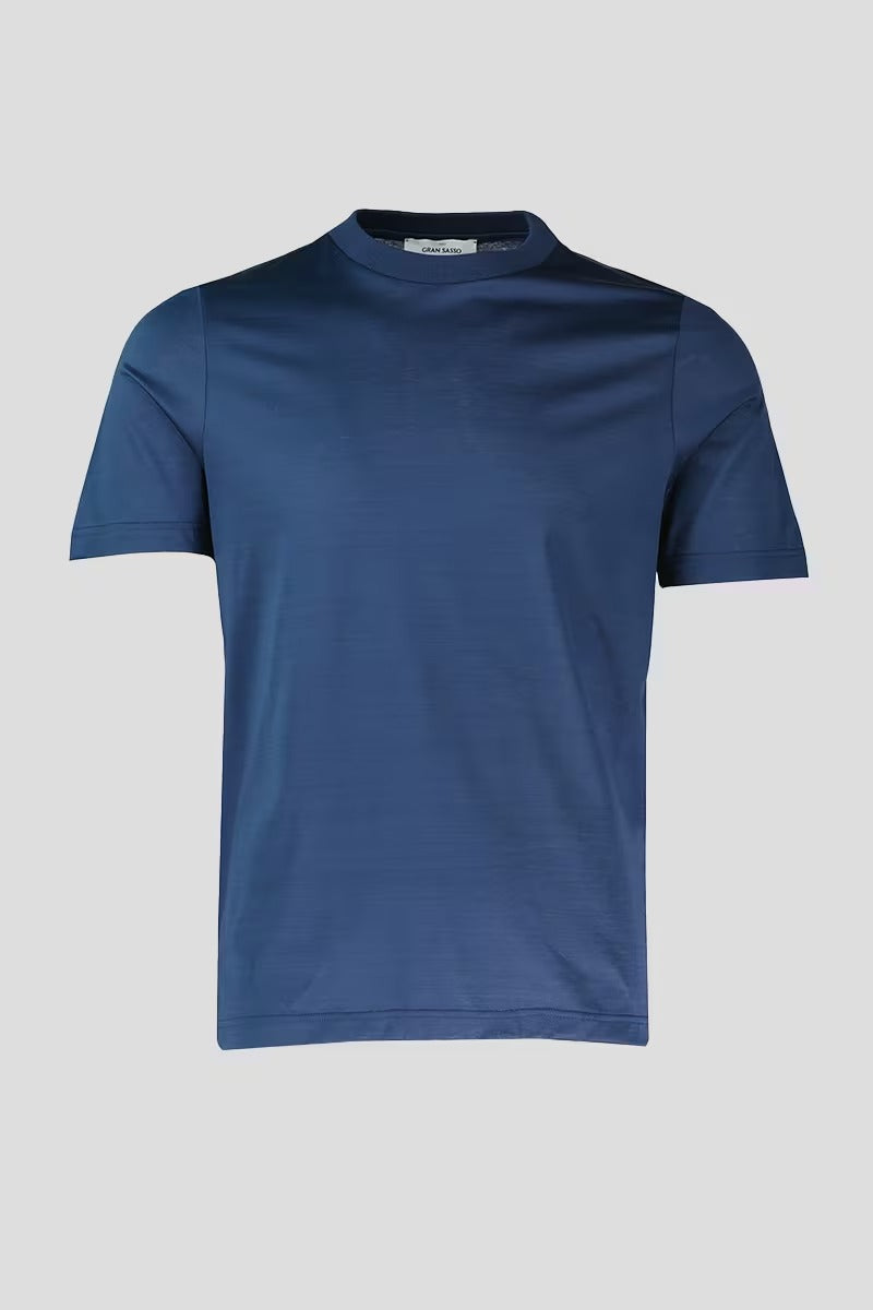 GRAN SASSO T-Shirt Uomo Girocollo Cotone-Bluette