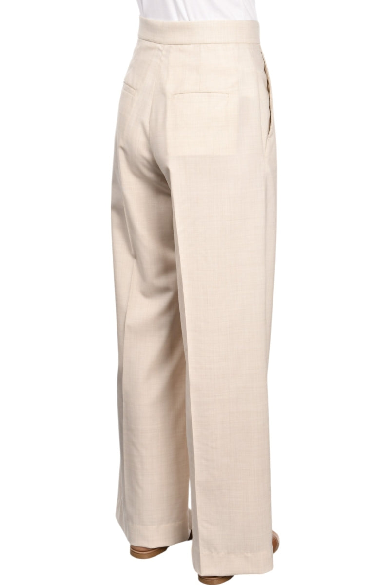 GRAN SASSO Pantalone Donna Palazzo Fresco Lana-Panna