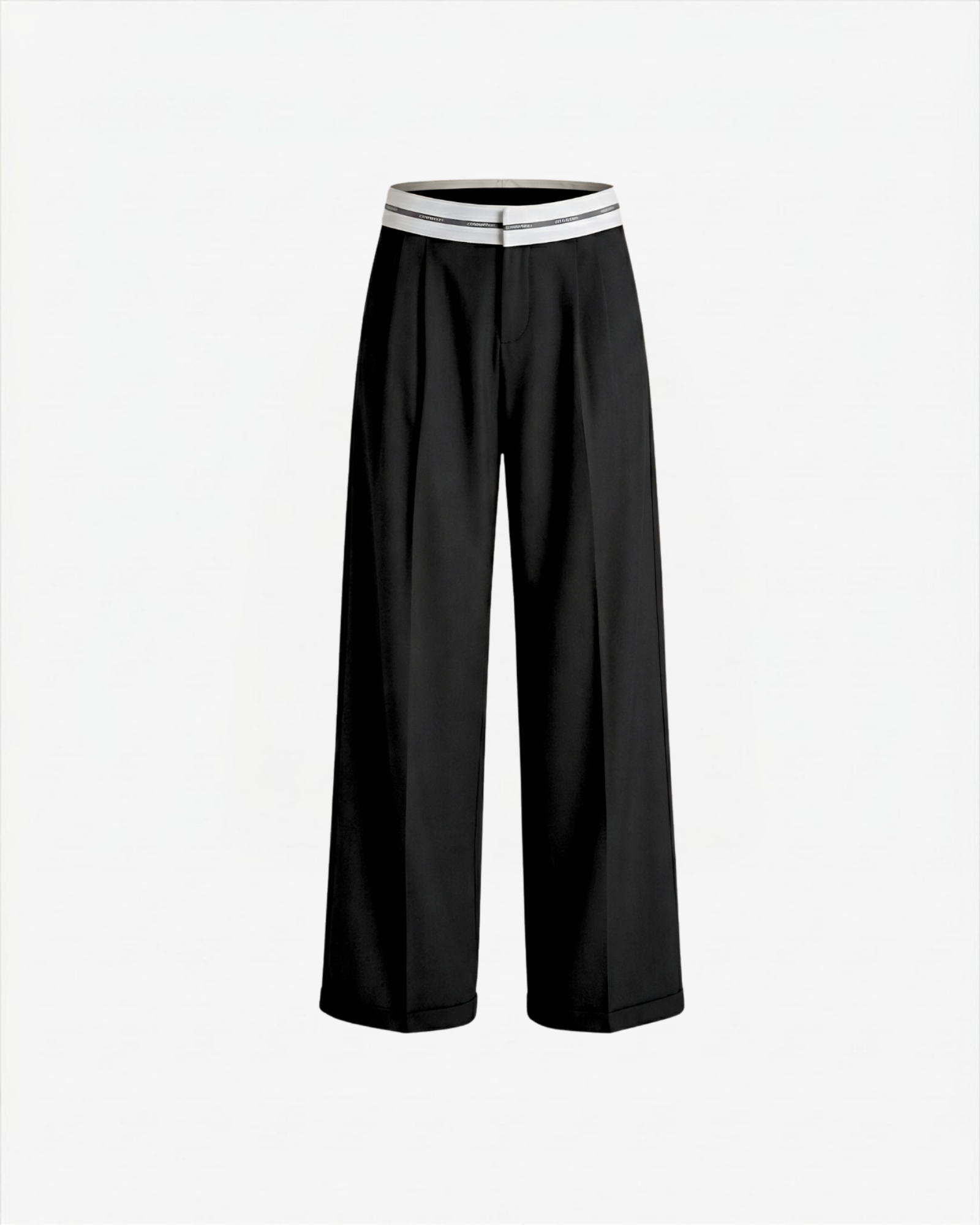 HINNOMINATE Pantalone Donna Dritto Pinces Vita Logata-Nero