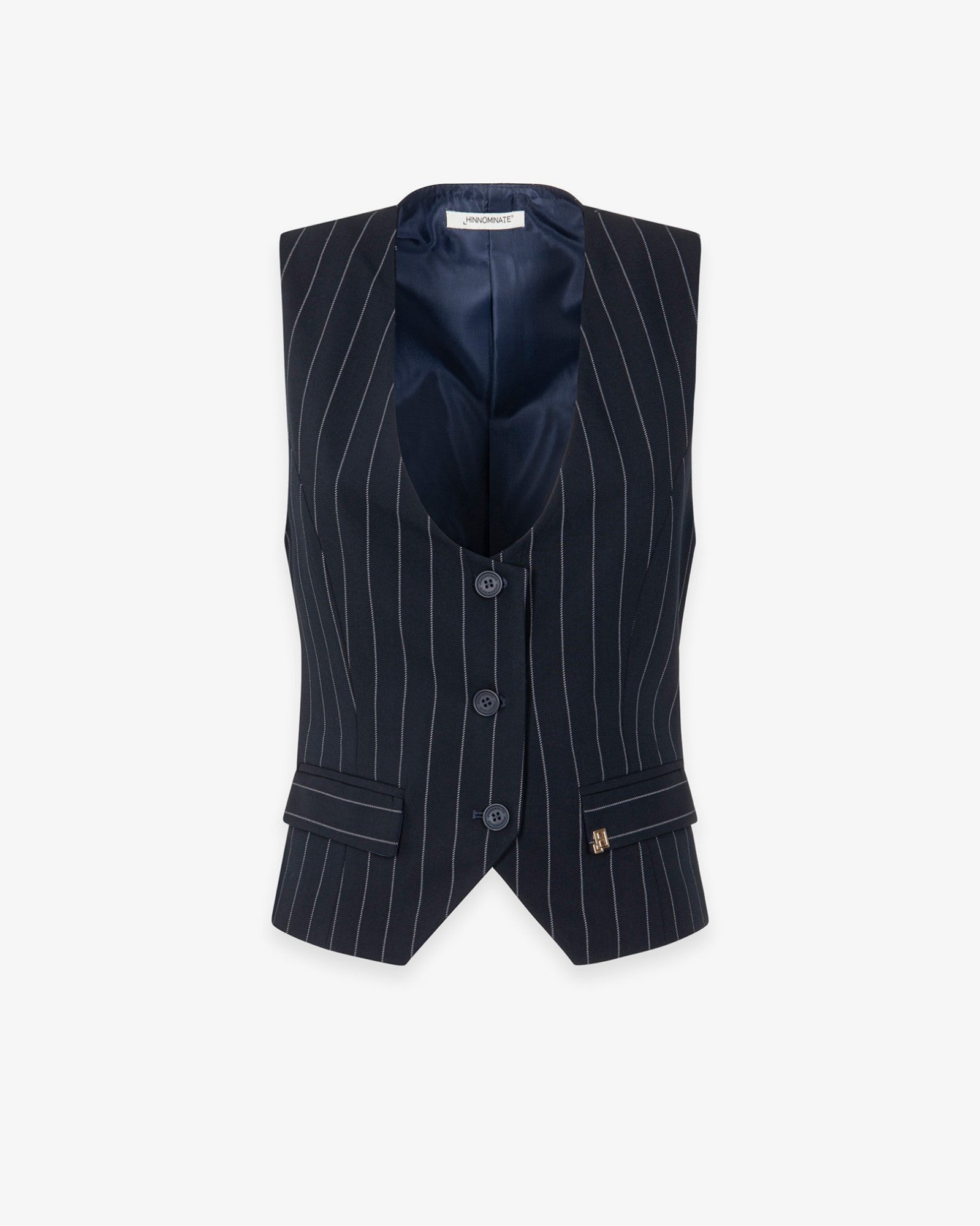 HINNOMINATE Gilet Donna Gessato-Blu