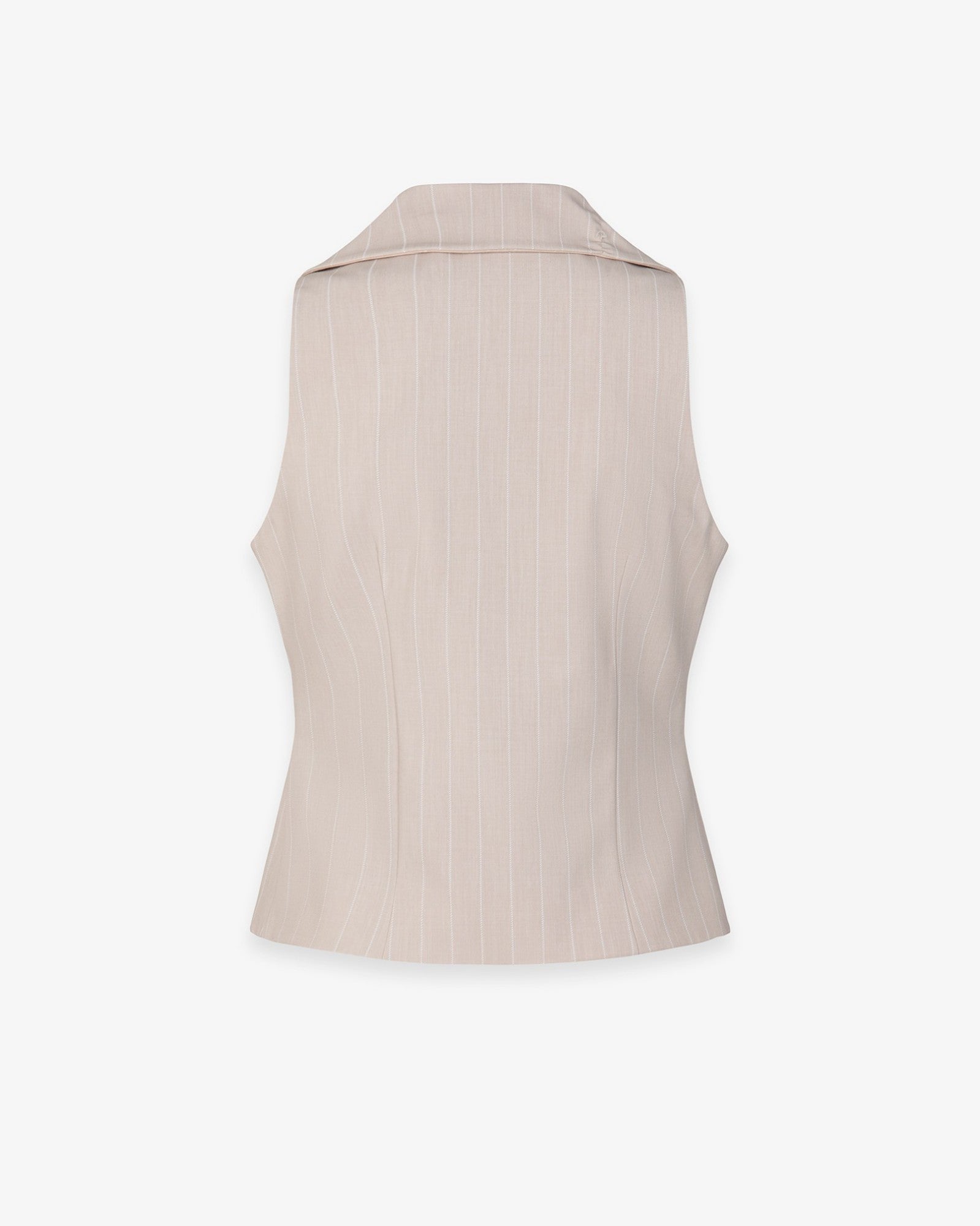 HINNOMINATE Gilet Donna Gessato Revers-Beige