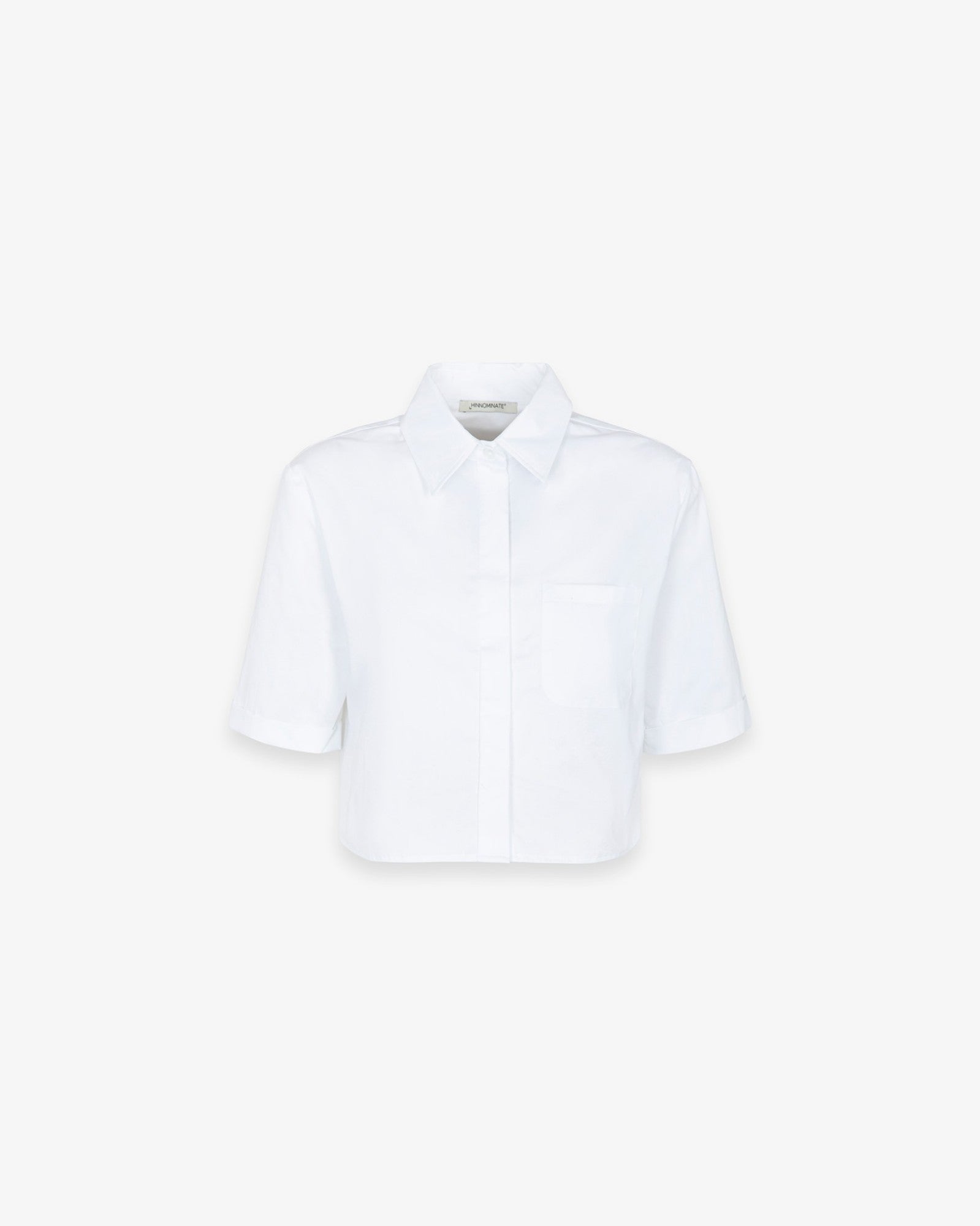 HINNOMINATE Camicia Donna Crop Cotone-Bianco