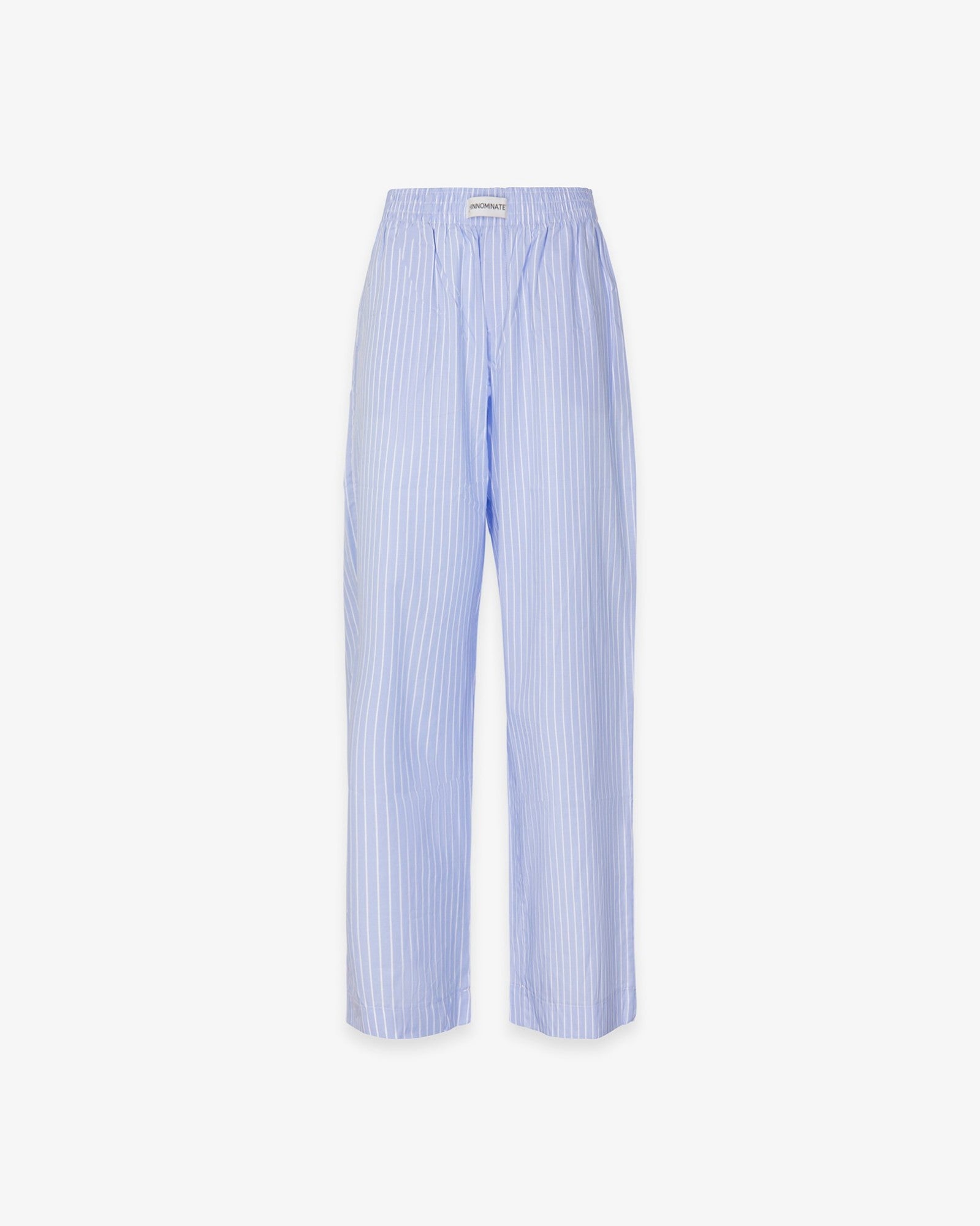 HINNOMINATE Pantalone Donna Cotone Righe Dritto-Azzurro