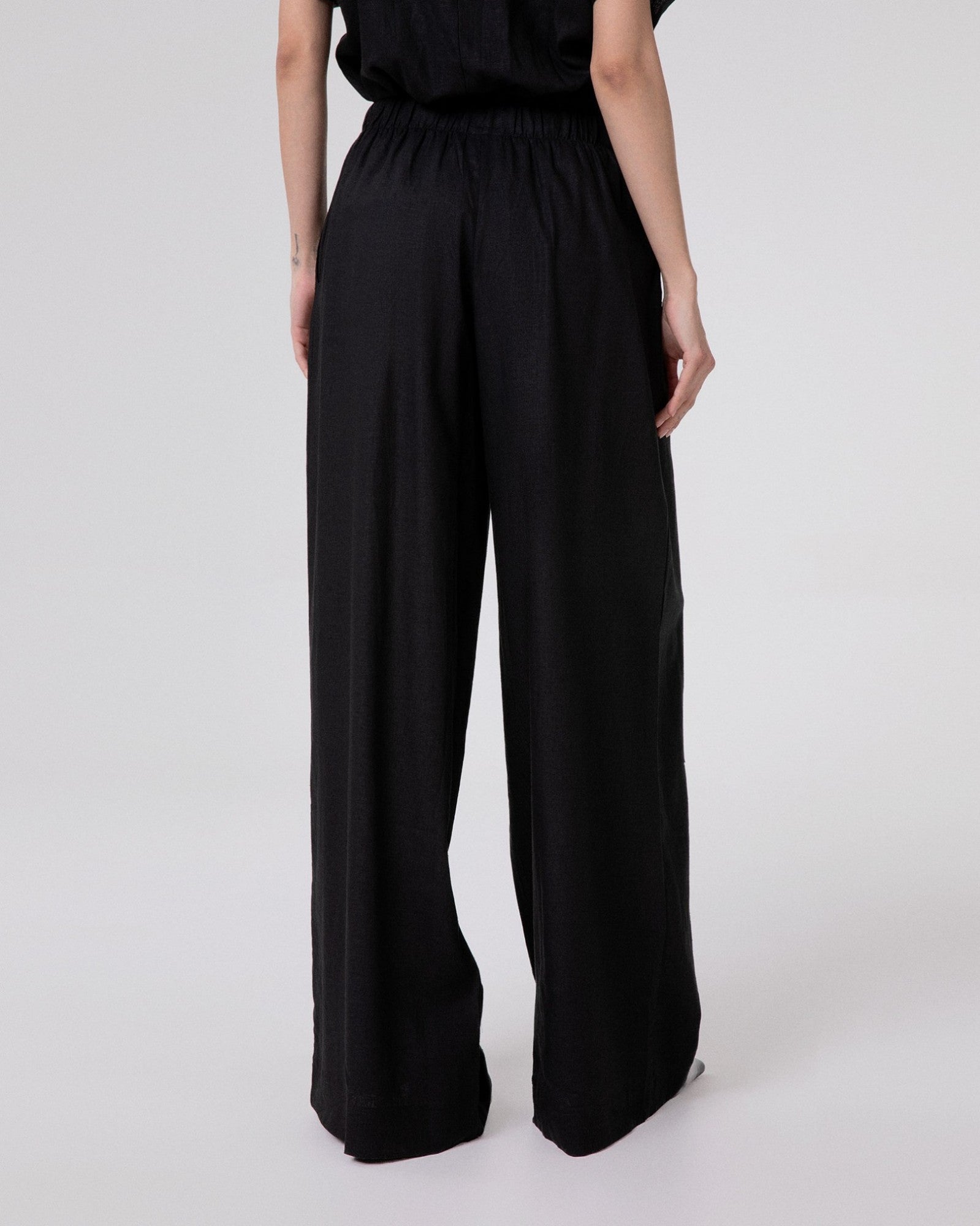 HINNOMINATE Pantalone Donna Lino-Nero