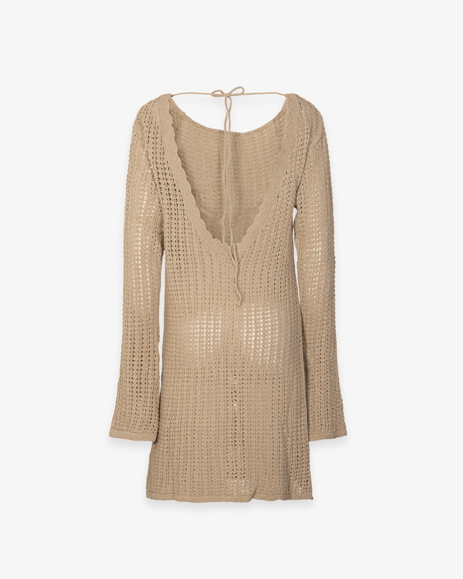 HINNOMINATE Abito Corto Donna Maglia Traforata-Beige