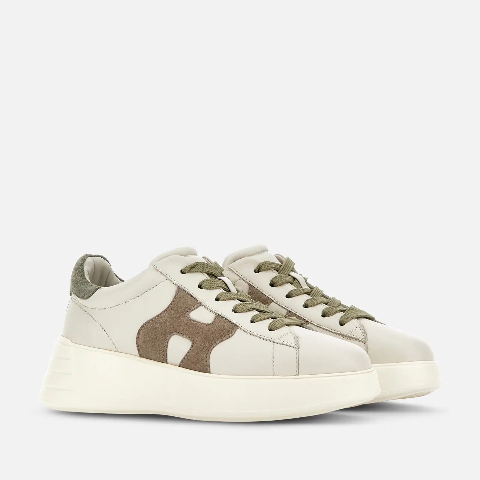 HOGAN SNEAKER Donna REBEL H562-Avorio Grigio Marrone