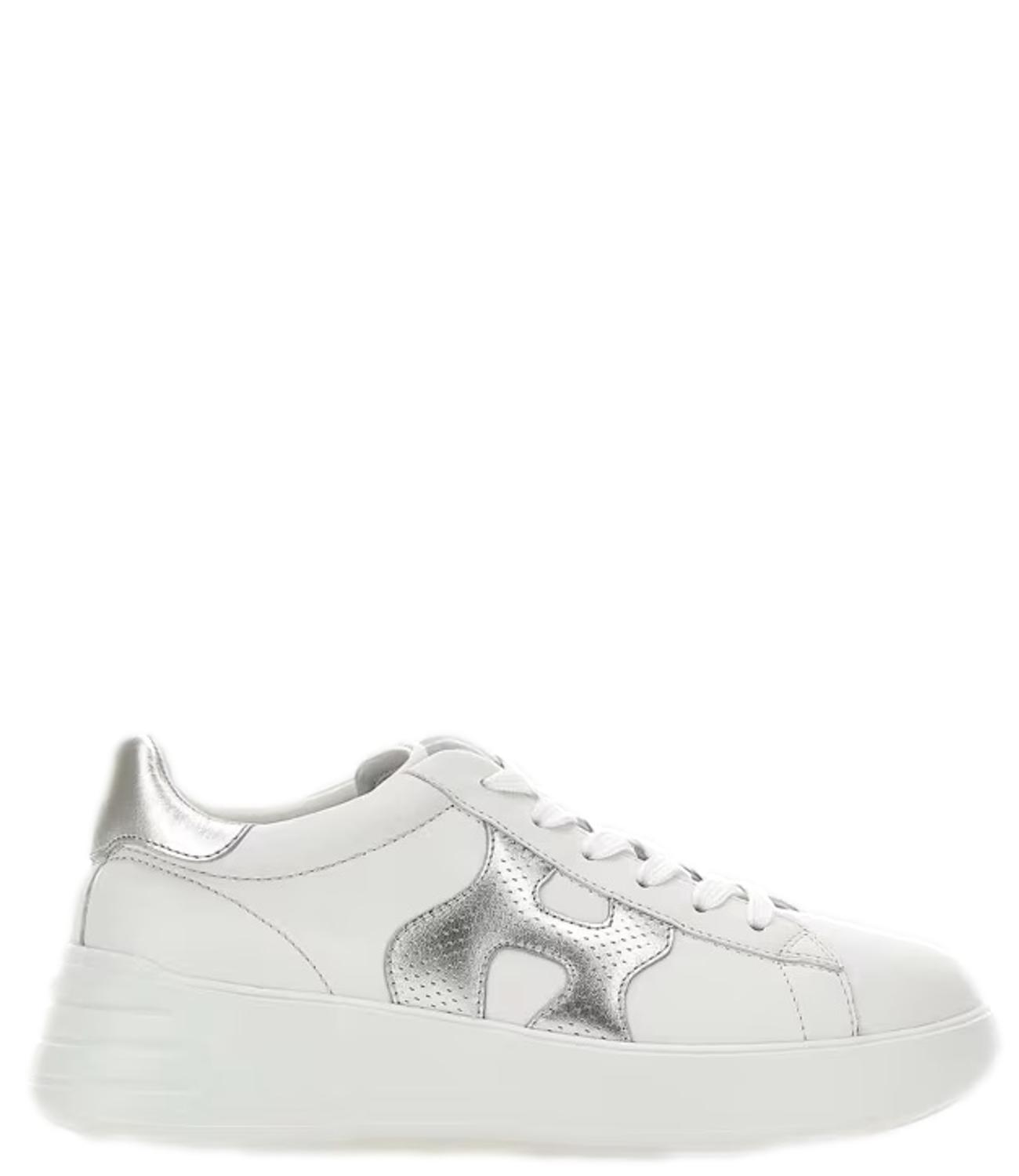 HOGAN Sneaker Donna REBEL H562-Bianco Argento