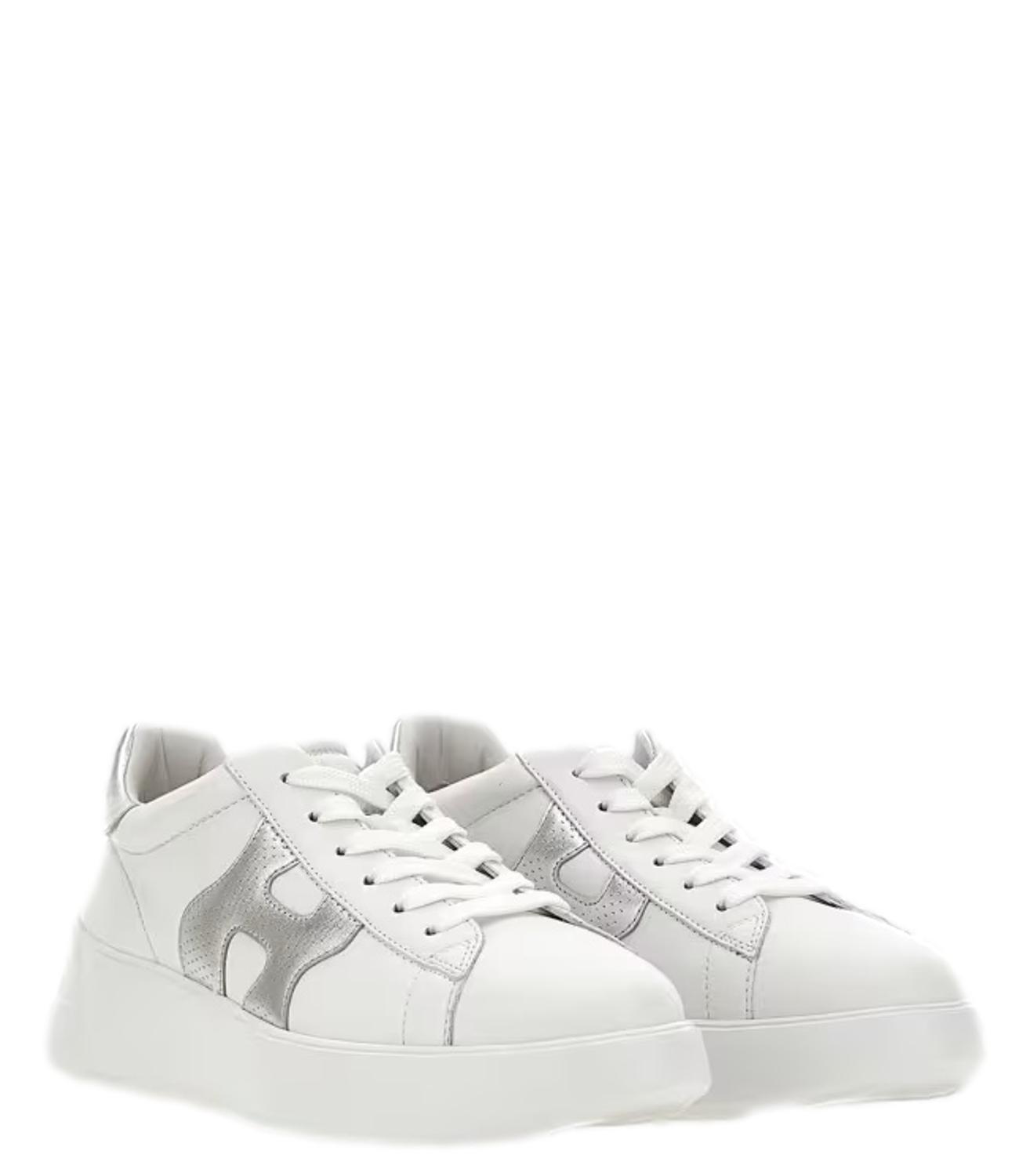 HOGAN Sneaker Donna REBEL H562-Bianco Argento