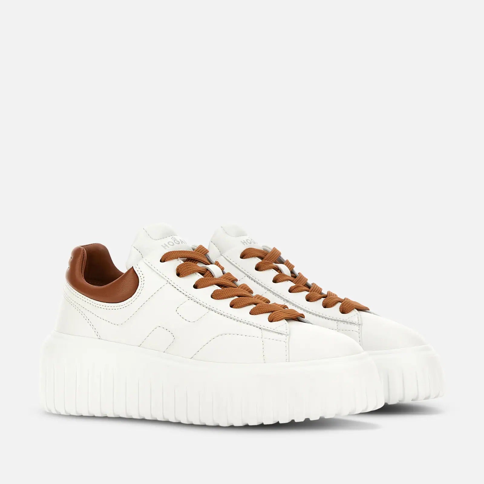 HOGAN Sneaker Donna H-Stripes-Bianco Marrone