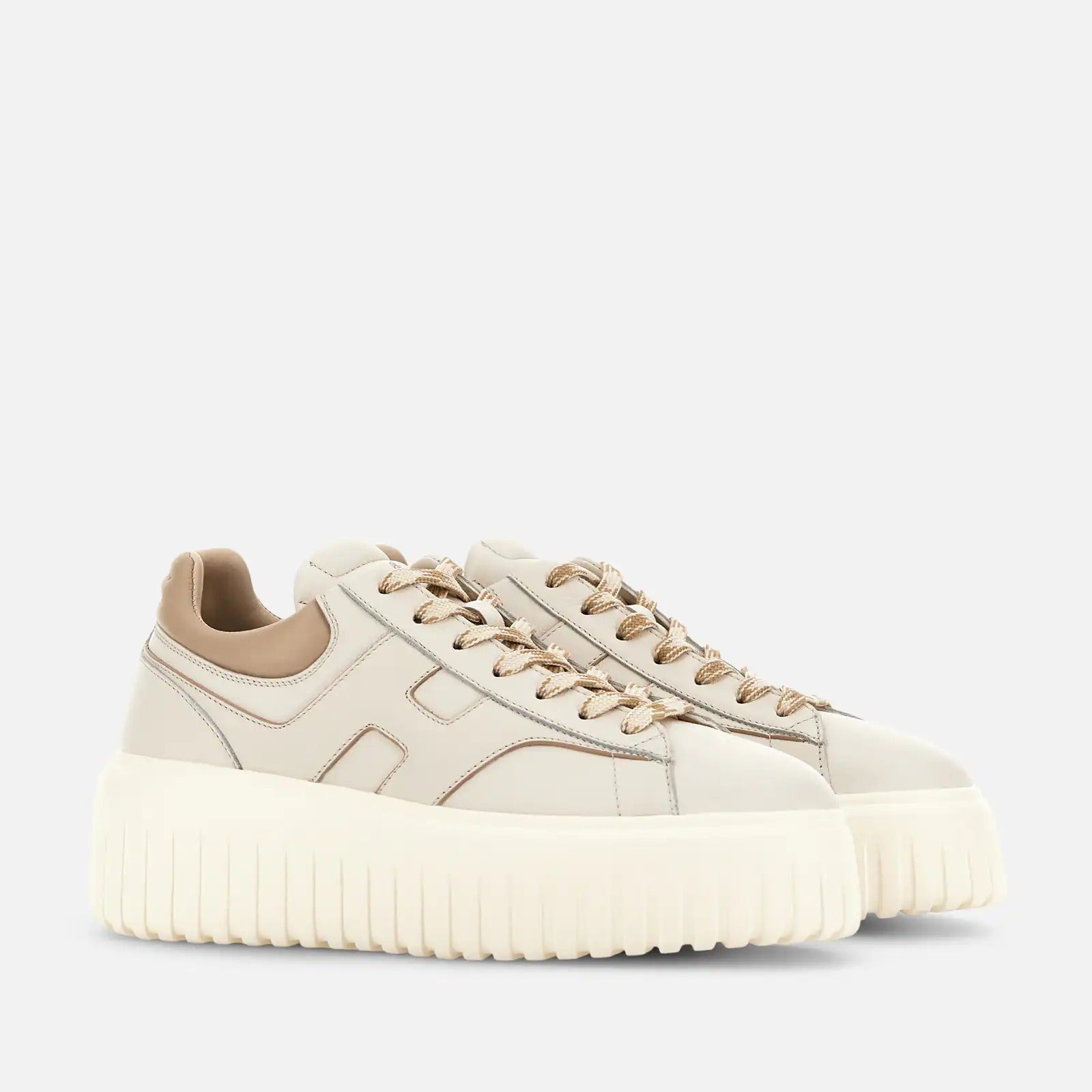HOGAN Sneaker Donna H-Stripes-Avorio Marrone