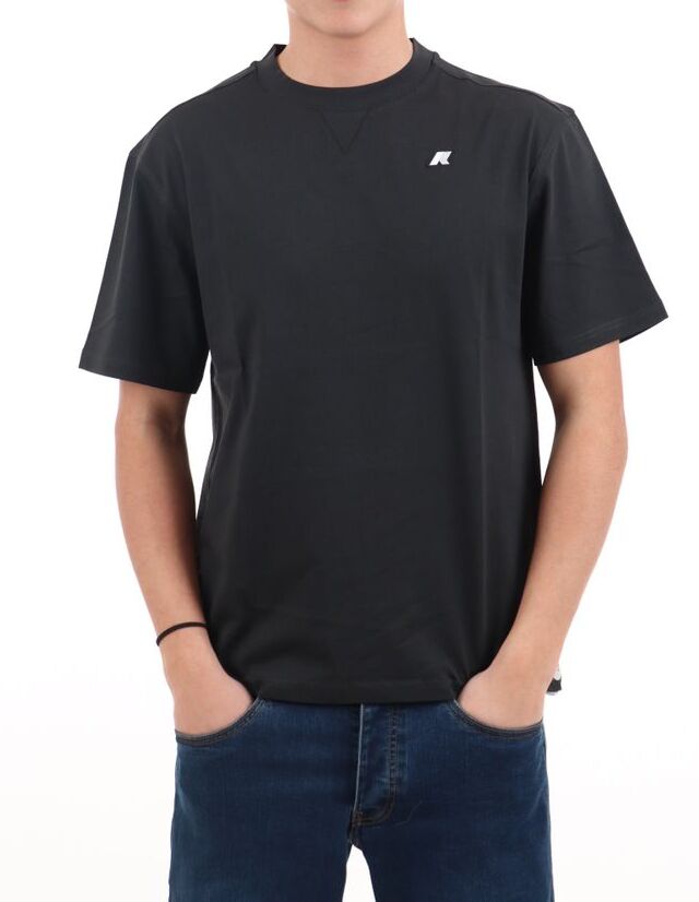 K-WAY T-Shirt Uomo SOLO JERSEY TRIANGLE-Black Pure