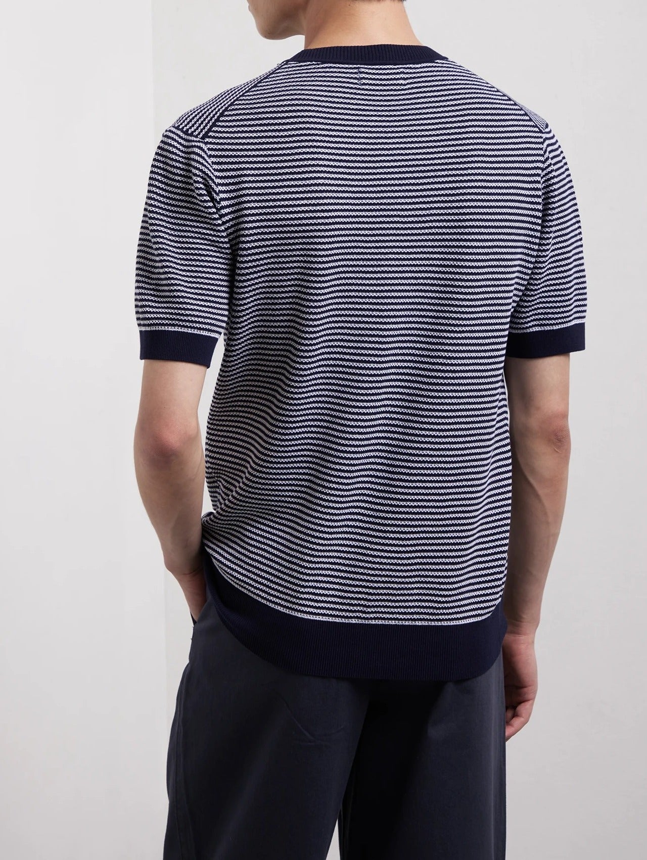 KANGRA Maglia Uomo Cotone Righe-Blu