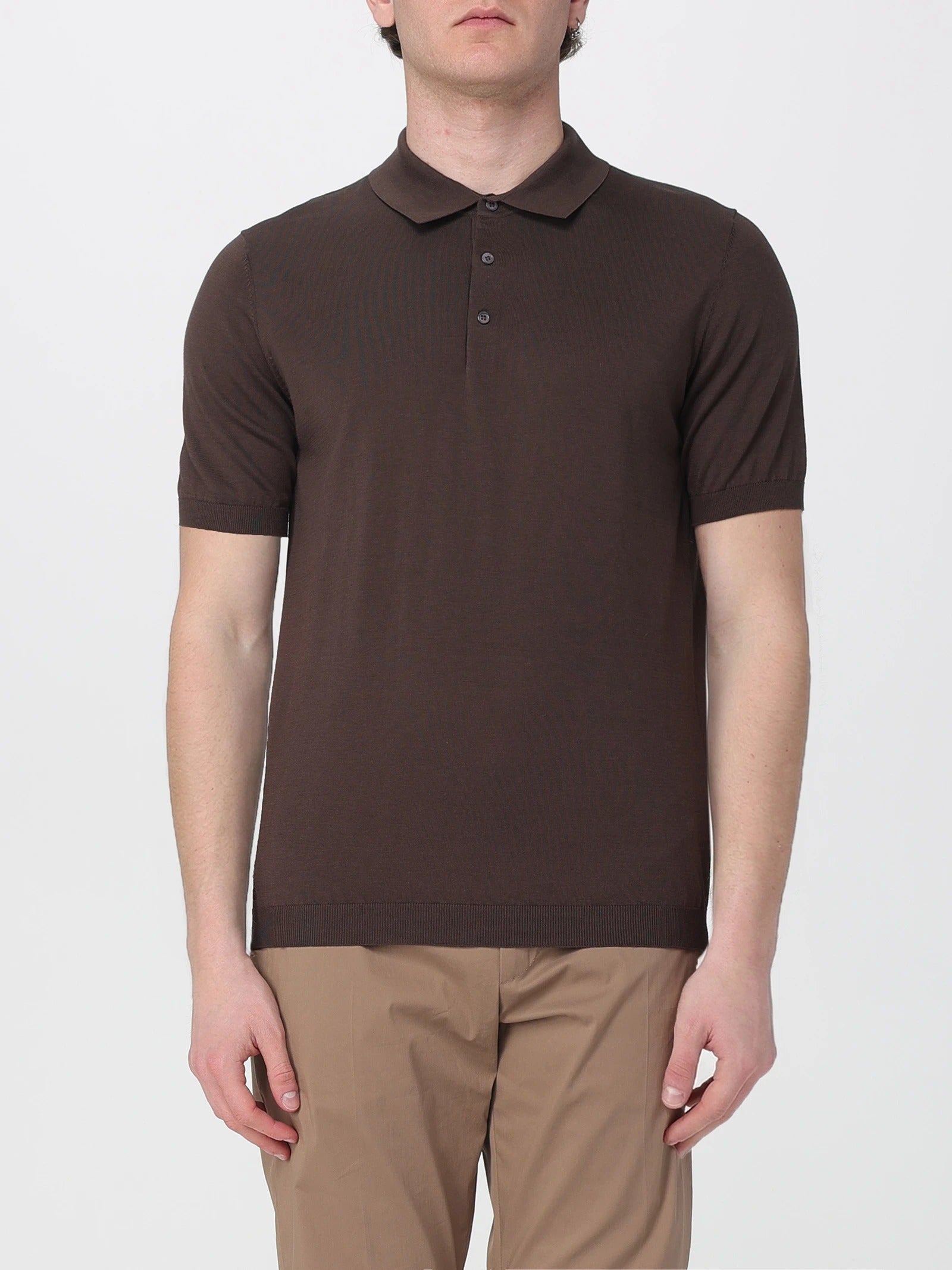 KANGRA Polo Uomo Maglia Cotone Seta-Ebano
