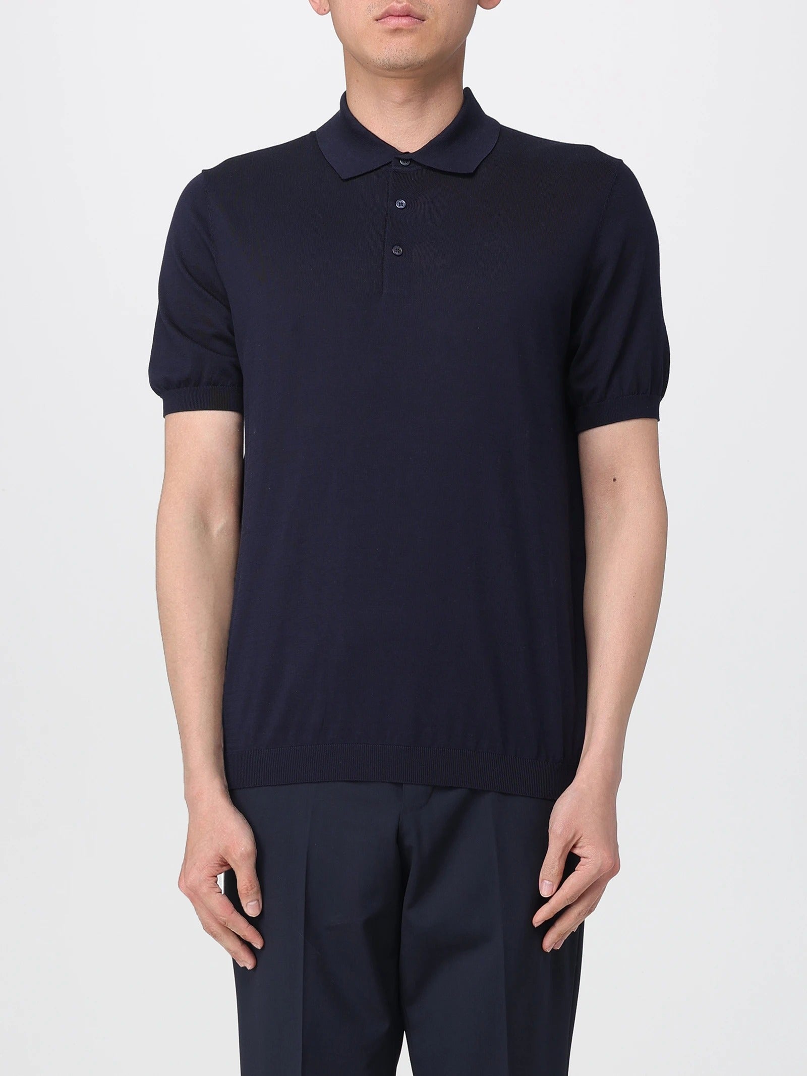KANGRA Polo Uomo Maglia Cotone Seta-Blu