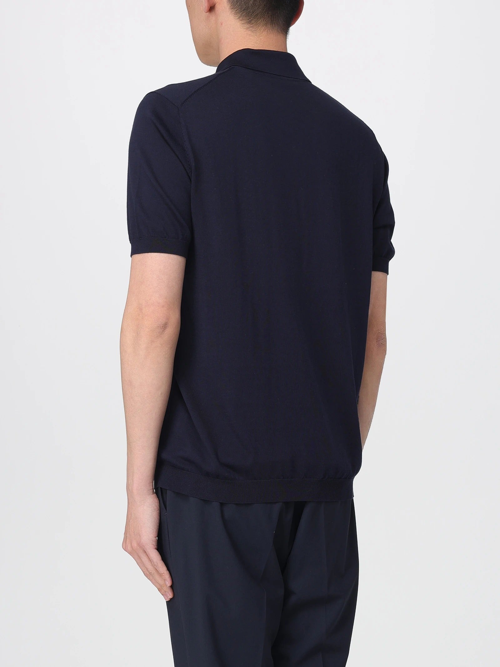 KANGRA Polo Uomo Maglia Cotone Seta-Blu