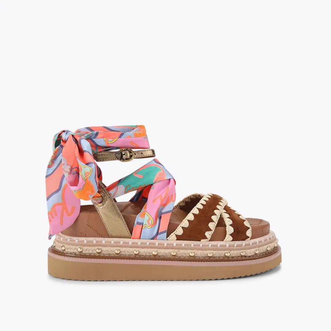 KURT GEIGER Sandalo Donna ORSON CROSS SCARF-Tan