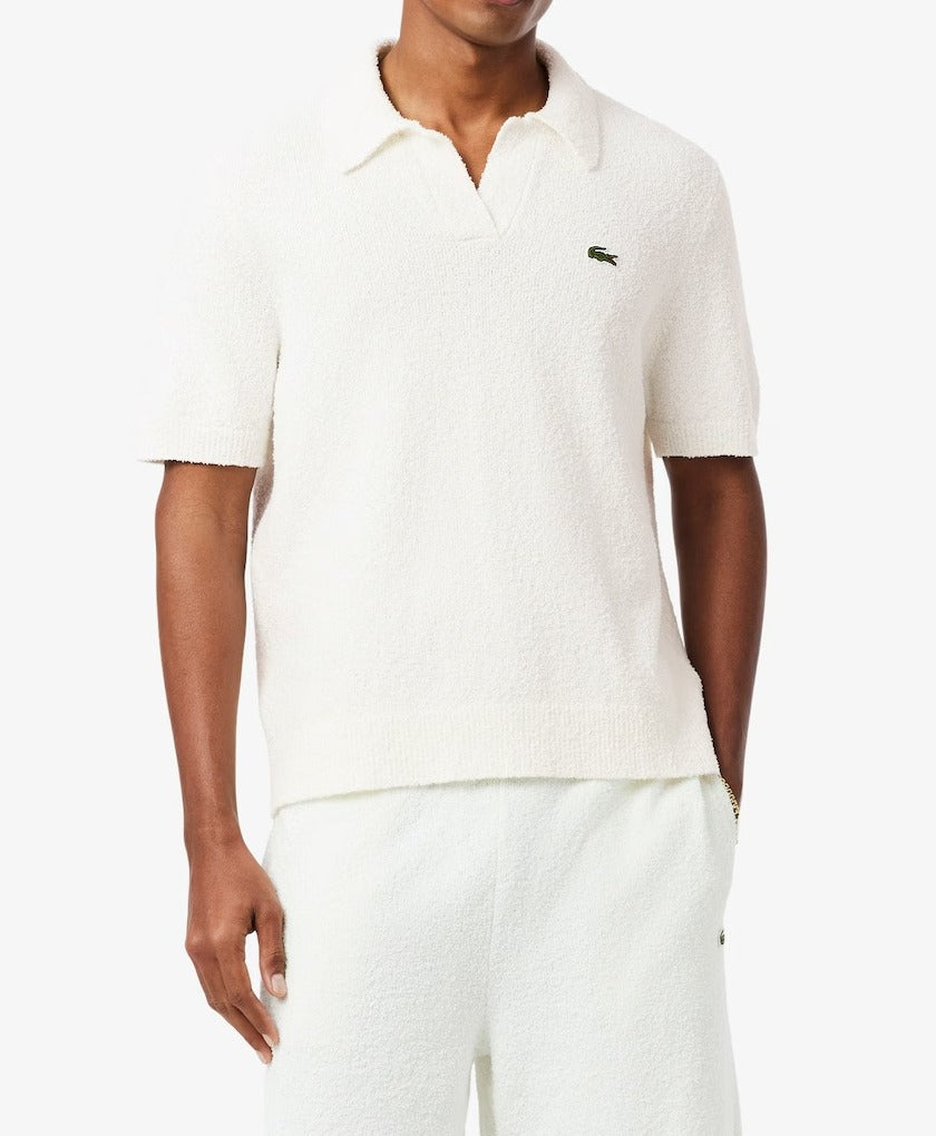 LACOSTE Polo Uomo Maglia Bouclé-Bianco