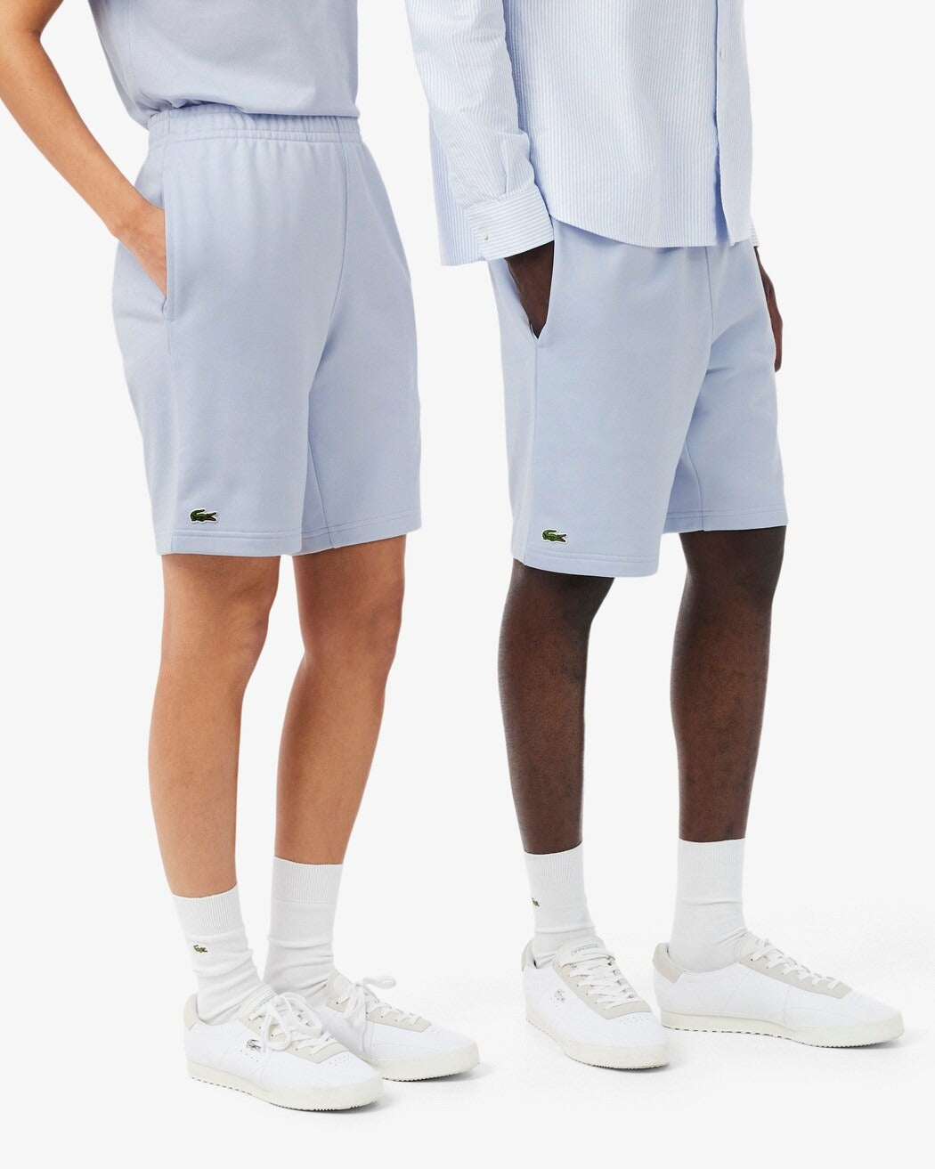 LACOSTE Shorts Unisex Tessuto Felpato-Blu Chiaro