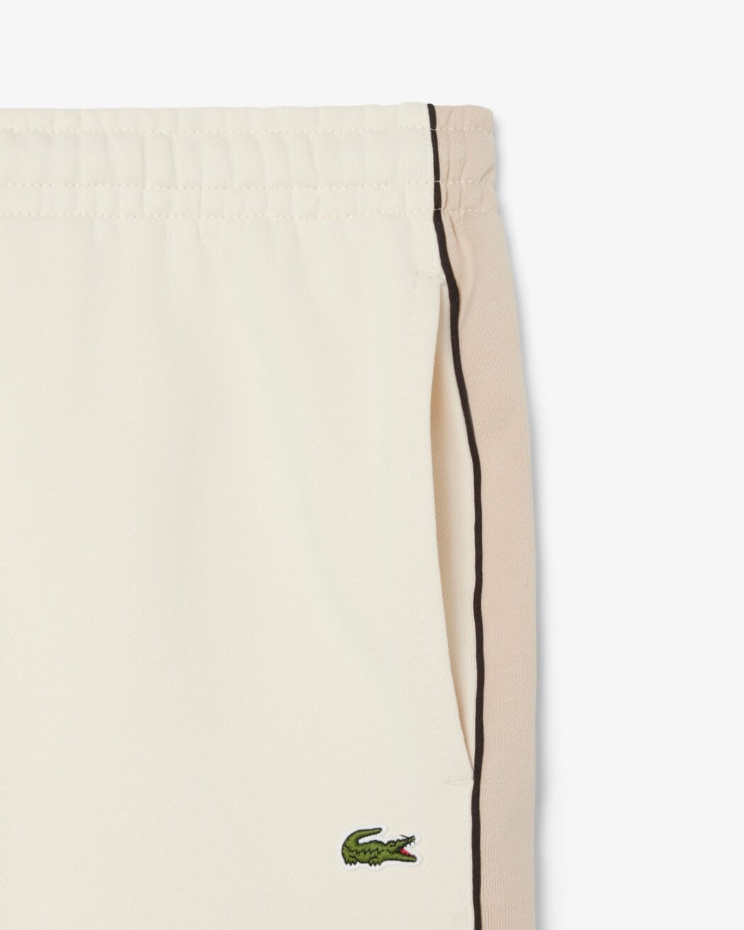 LACOSTE Shorts Uomo Tessuto Felpato Color Block-Beige