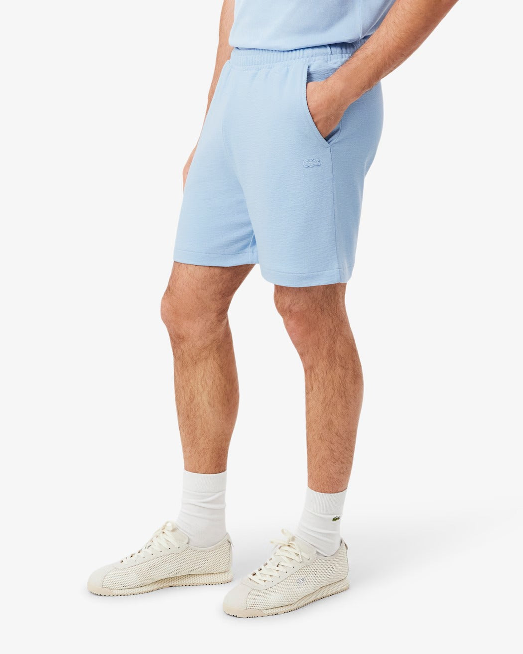 LACOSTE Shorts Uomo Jersey Cotone-Blu Chiaro