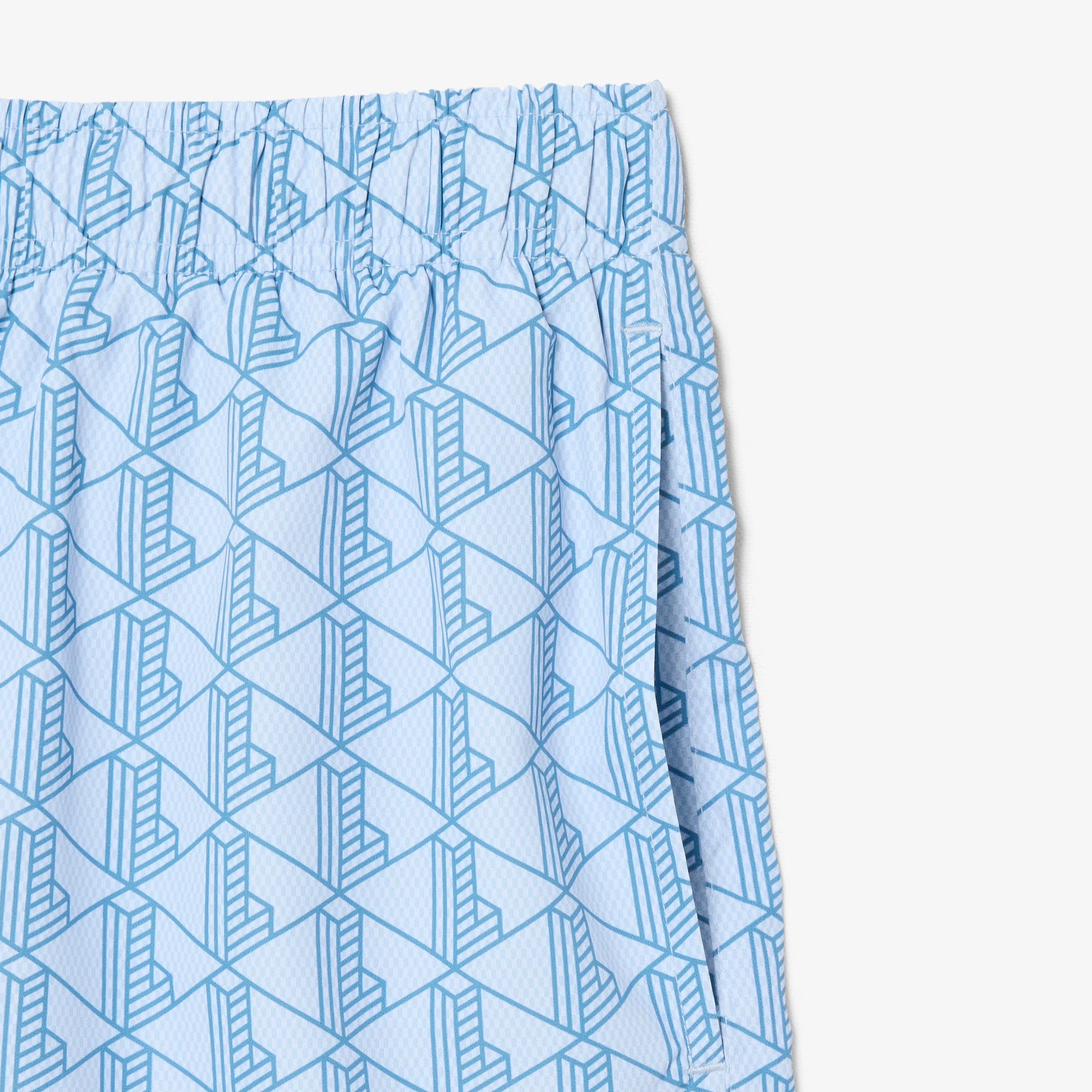 LACOSTE Costume Boxer Uomo Jacquard Monogram-Bleu