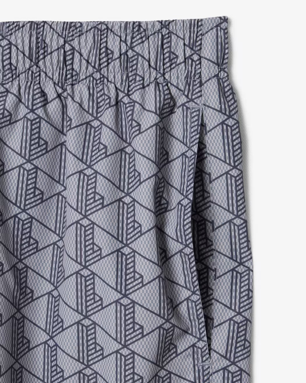LACOSTE Costume Boxer Uomo Jacquard Monogram-Gris Fonce