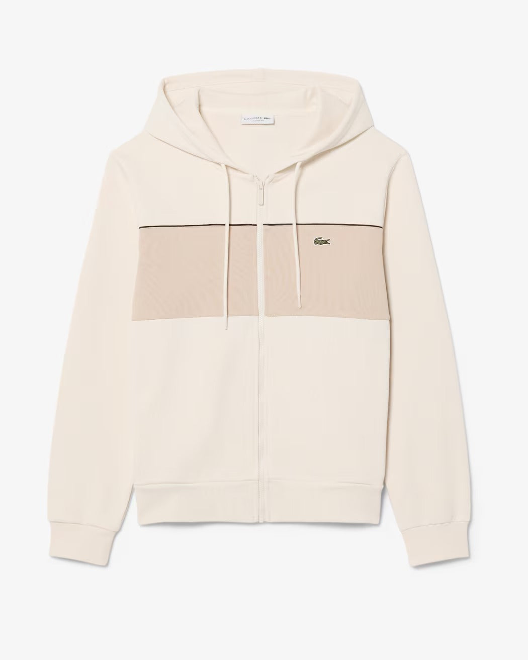 LACOSTE Felpa Uomo Cotone Color Block-Beige