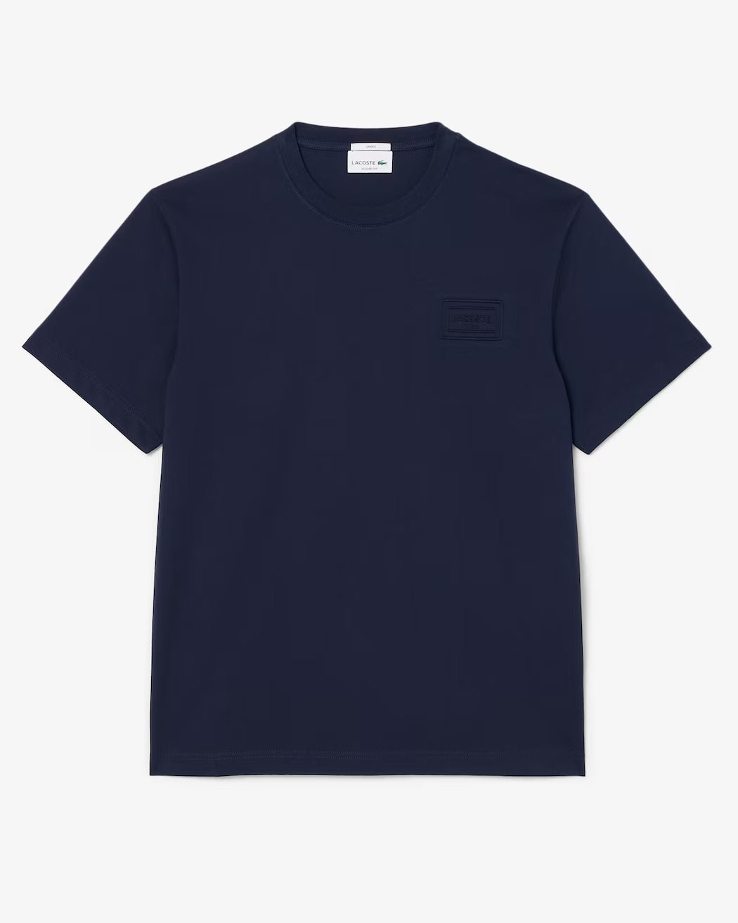 LACOSTE T-Shirt Unisex Jersey Cotone Logo Rilievo-Blu Navy