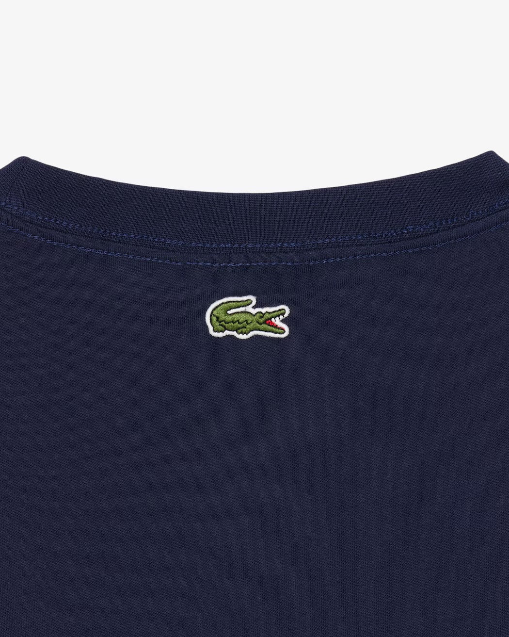 LACOSTE T-Shirt Unisex Jersey Cotone Logo Rilievo-Blu Navy