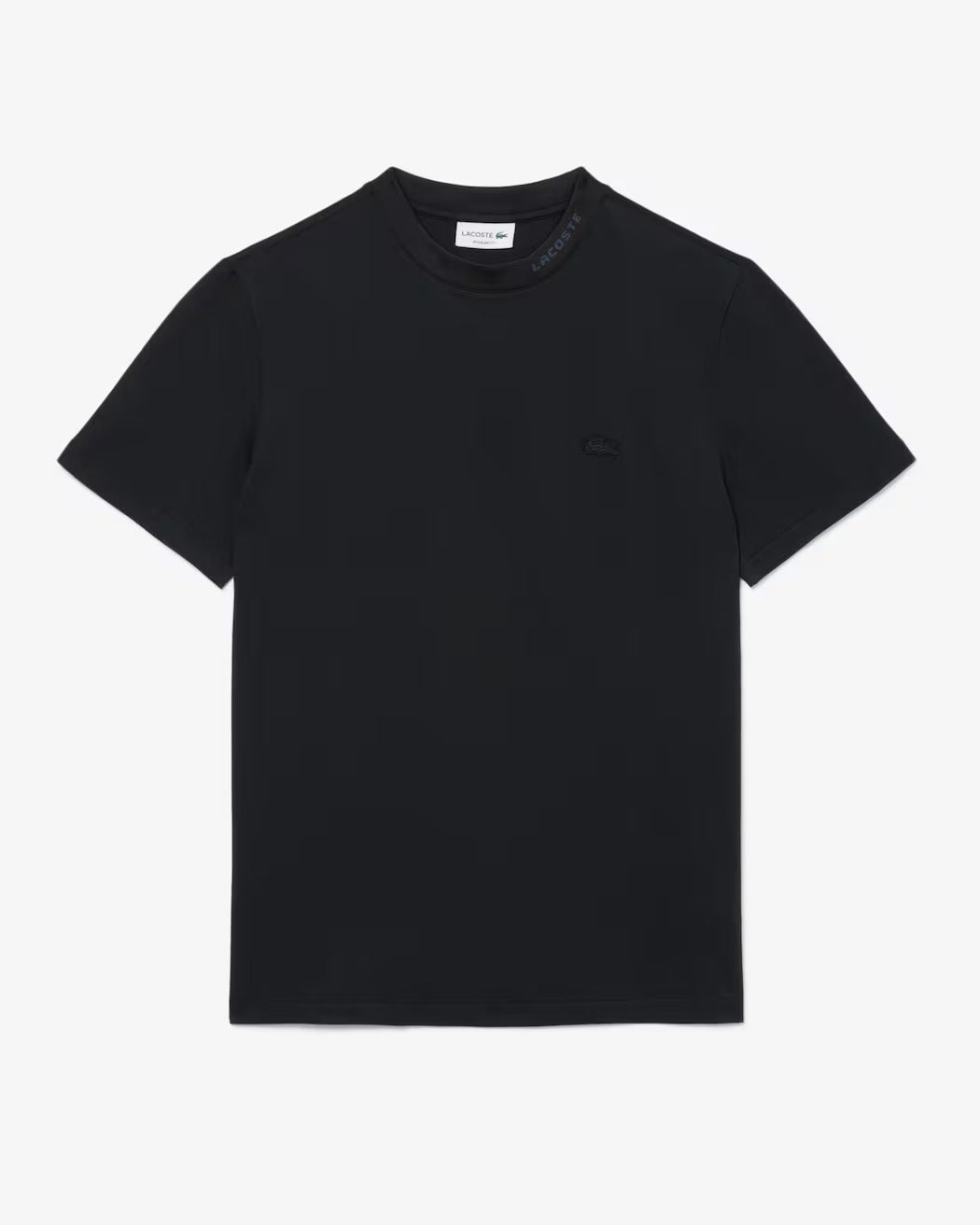 LACOSTE T-Shirt Uomo Piquet Logo Jacquard-Nero