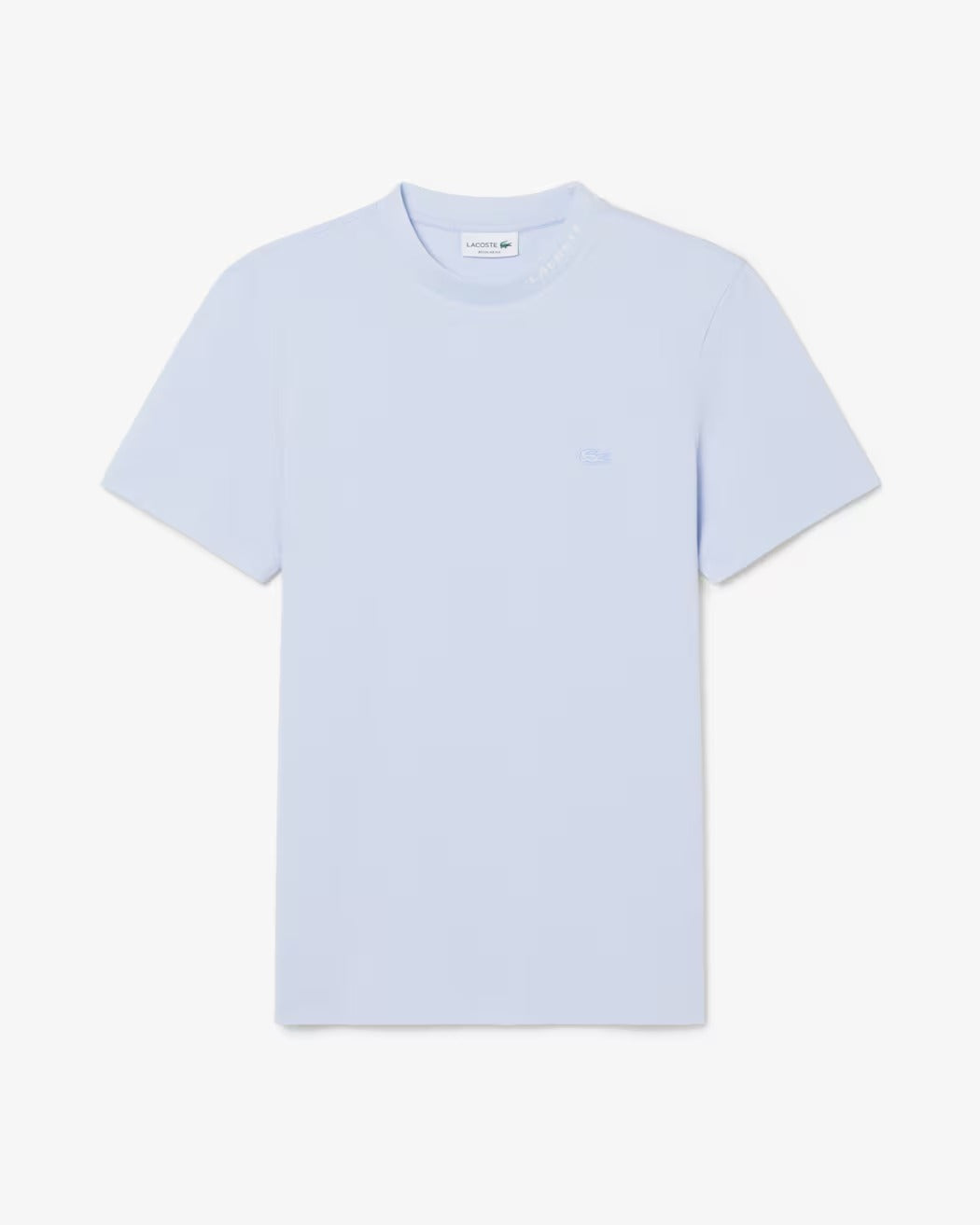 LACOSTE T-Shirt Uomo Piquet Logo Jacquard-Blu Chiaro