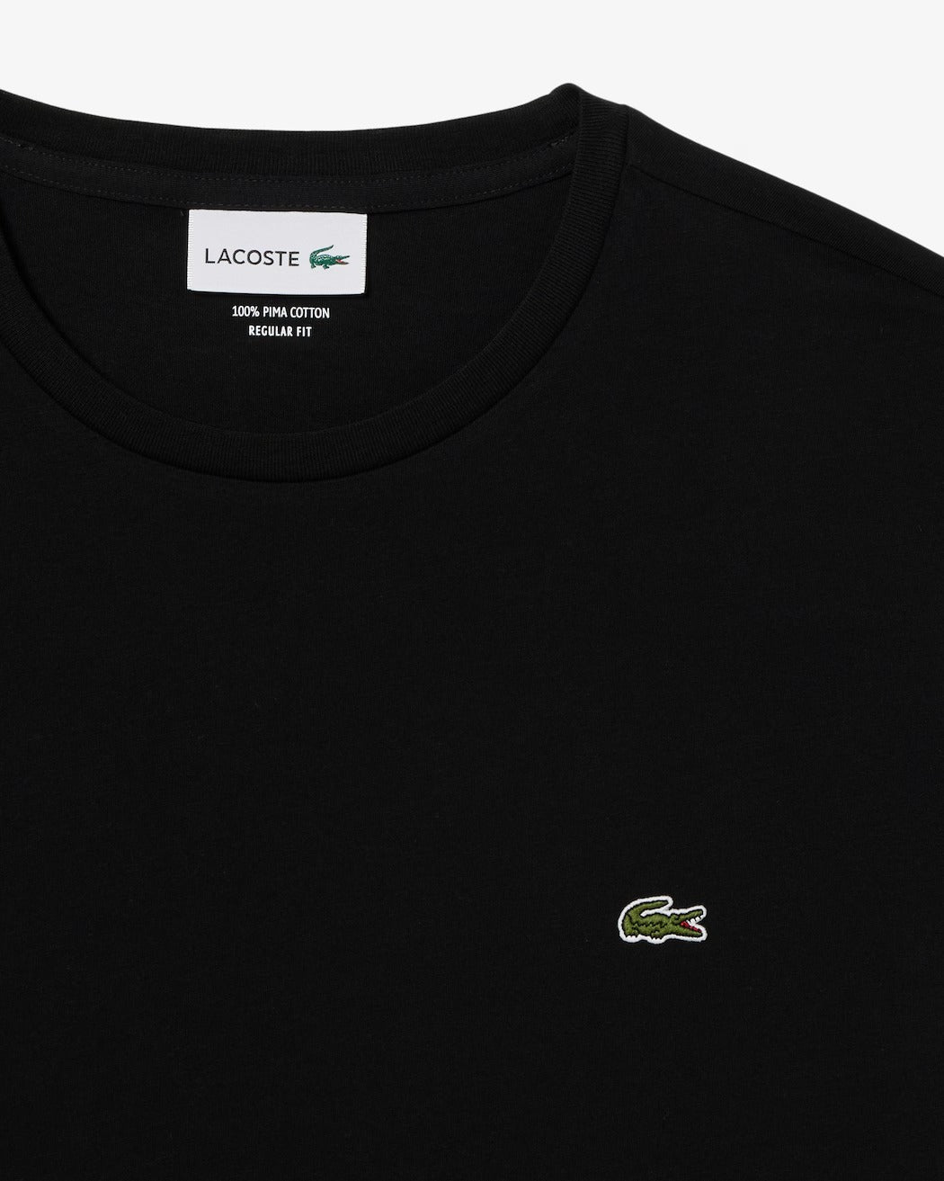 LACOSTE T-Shirt Uomo Cotone Pima-Nero