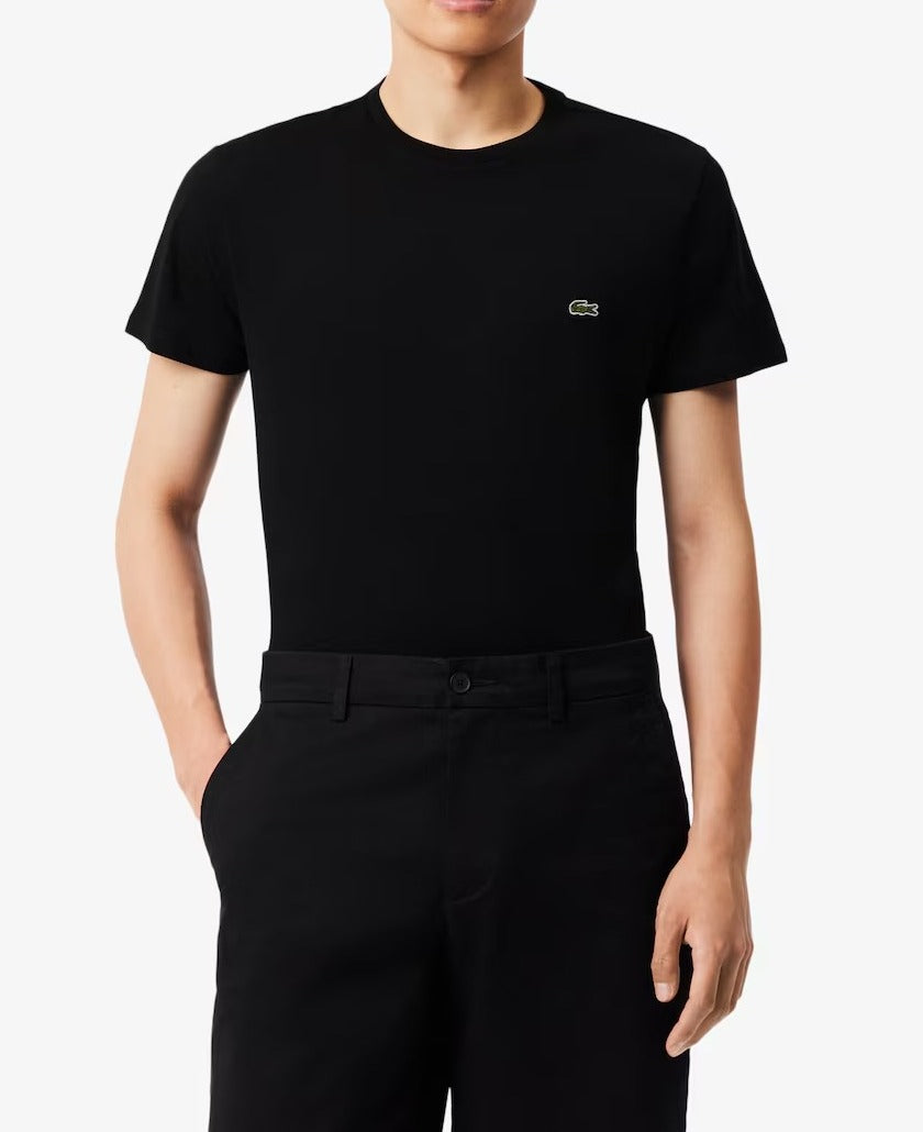 LACOSTE T-Shirt Uomo Cotone Pima-Nero