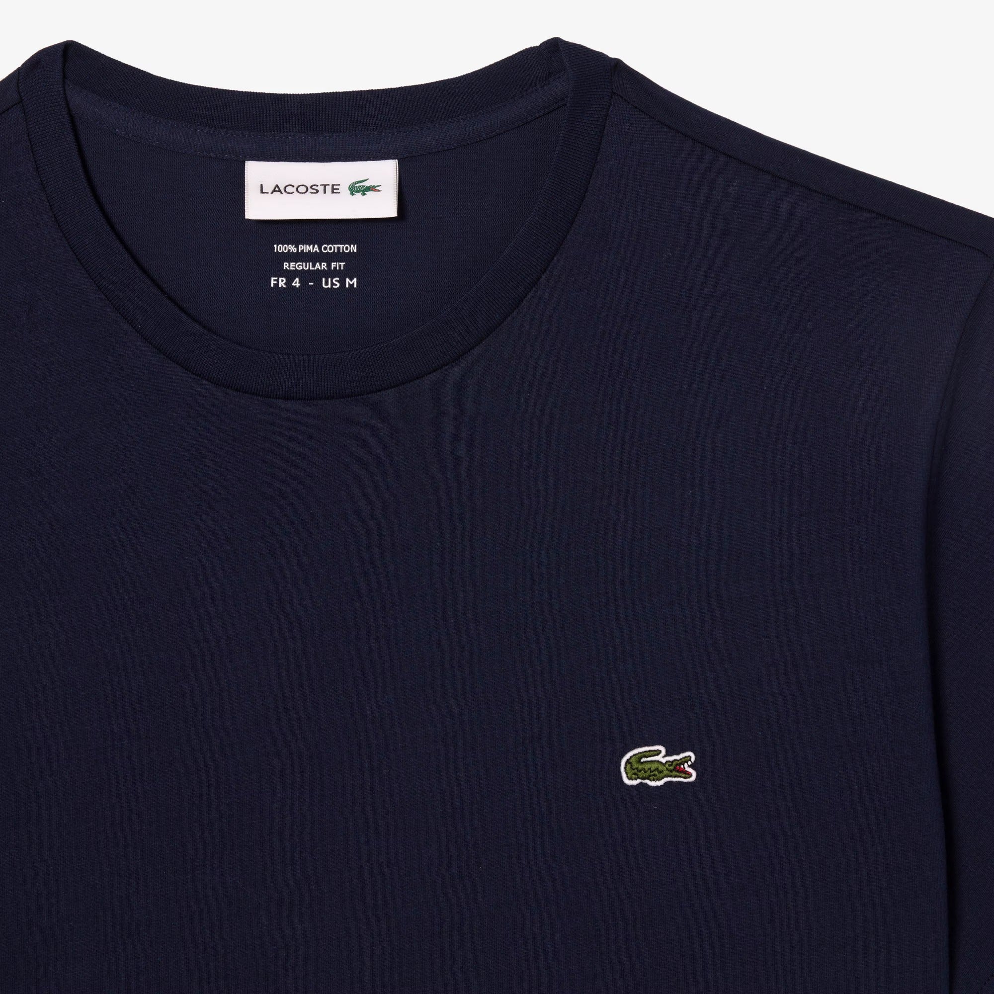 LACOSTE T-Shirt Uomo Cotone Pima-Blu Navy