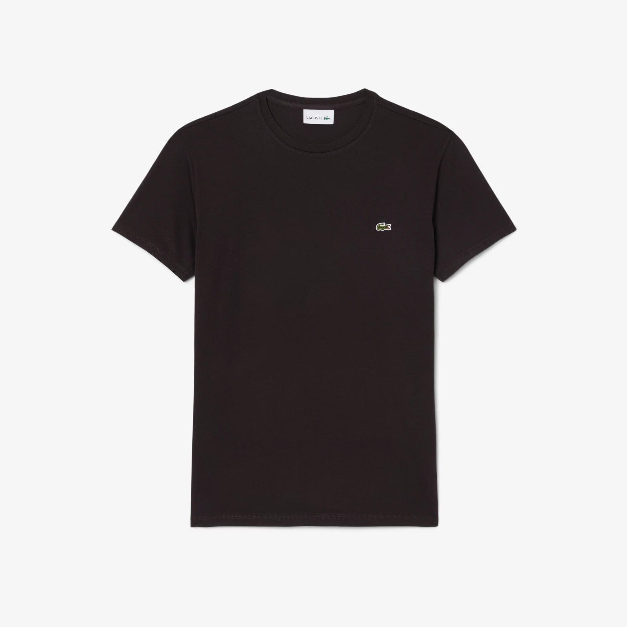 LACOSTE T-Shirt Uomo Cotone Pima-Marrone