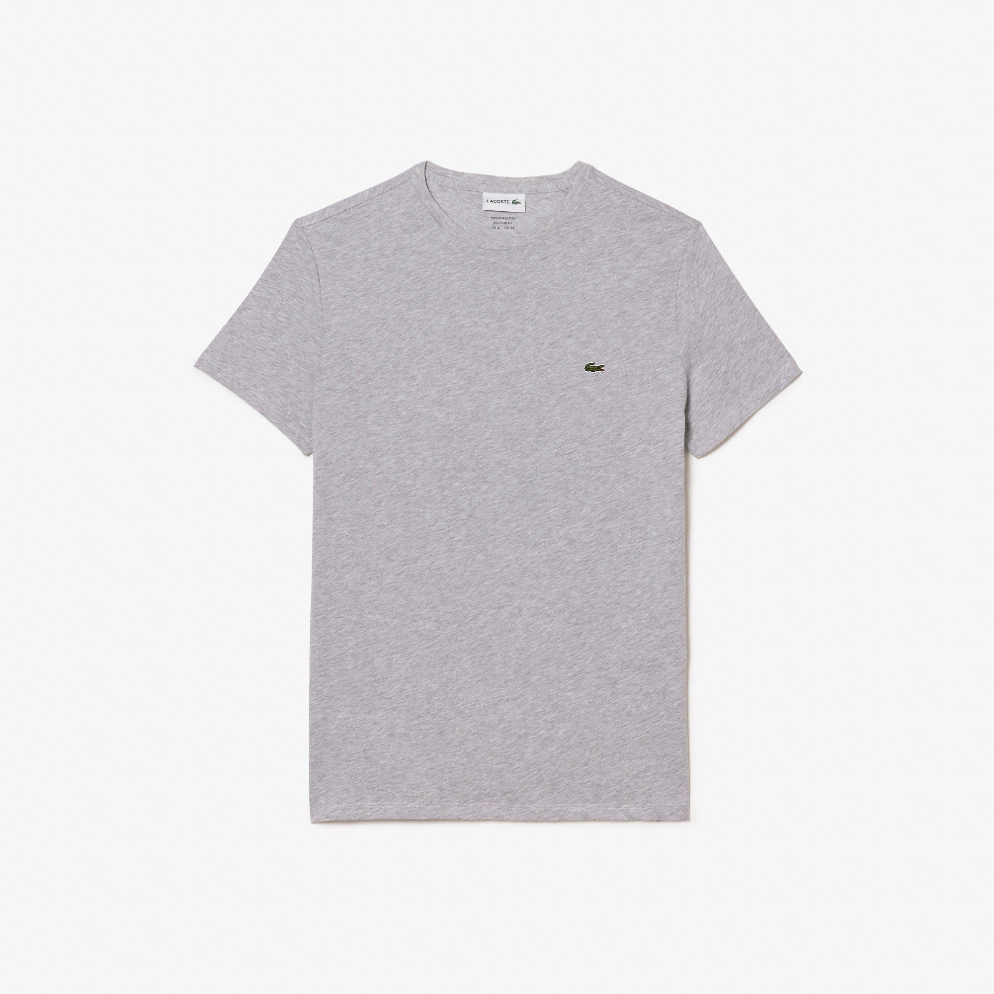 LACOSTE T-Shirt Uomo Cotone Pima-Grigio Chine
