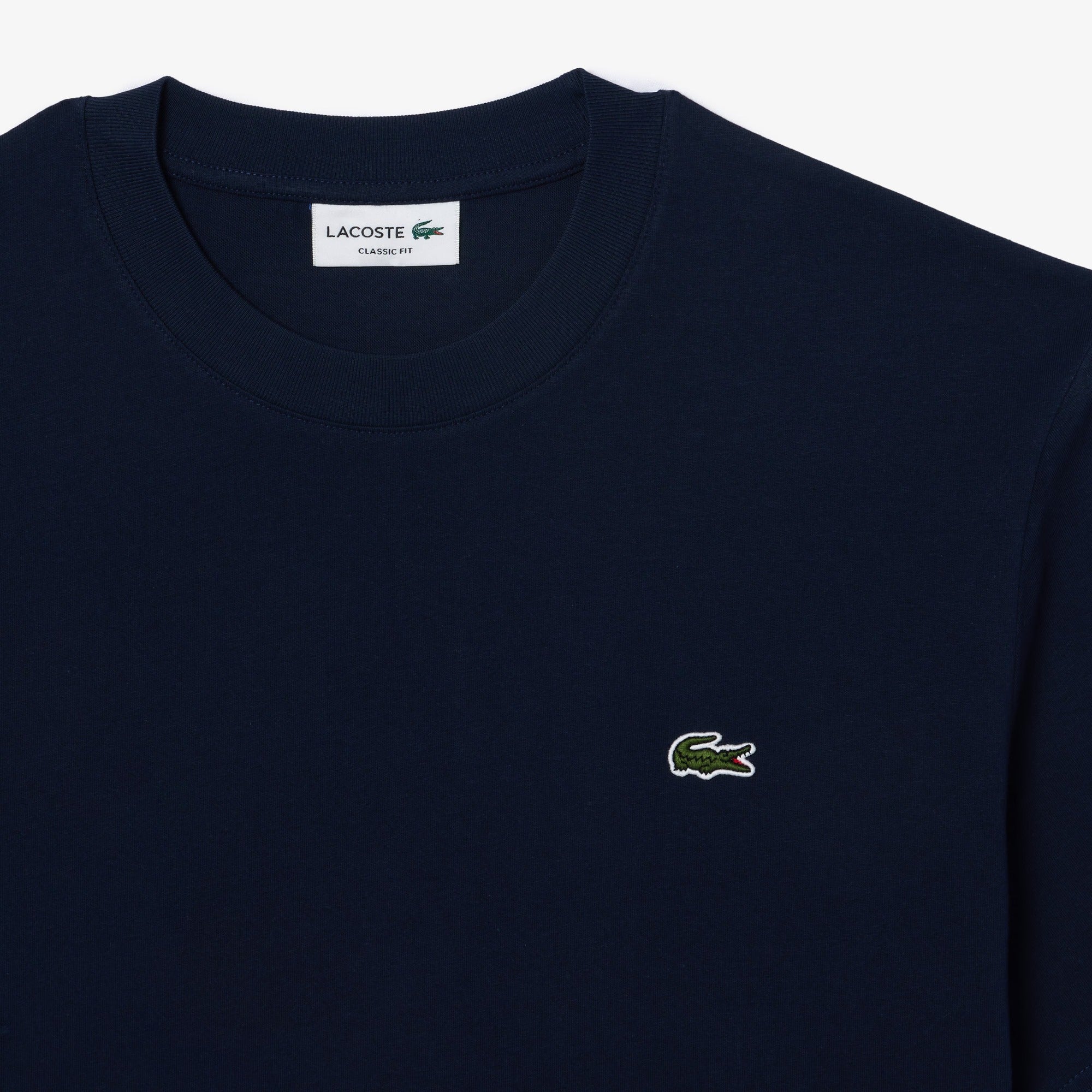 LACOSTE T-Shirt Uomo Cotone-Blu Navy