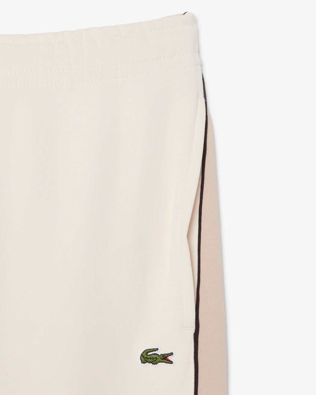 LACOSTE Jogger Uomo Cotone Felpato Color Block-Beige