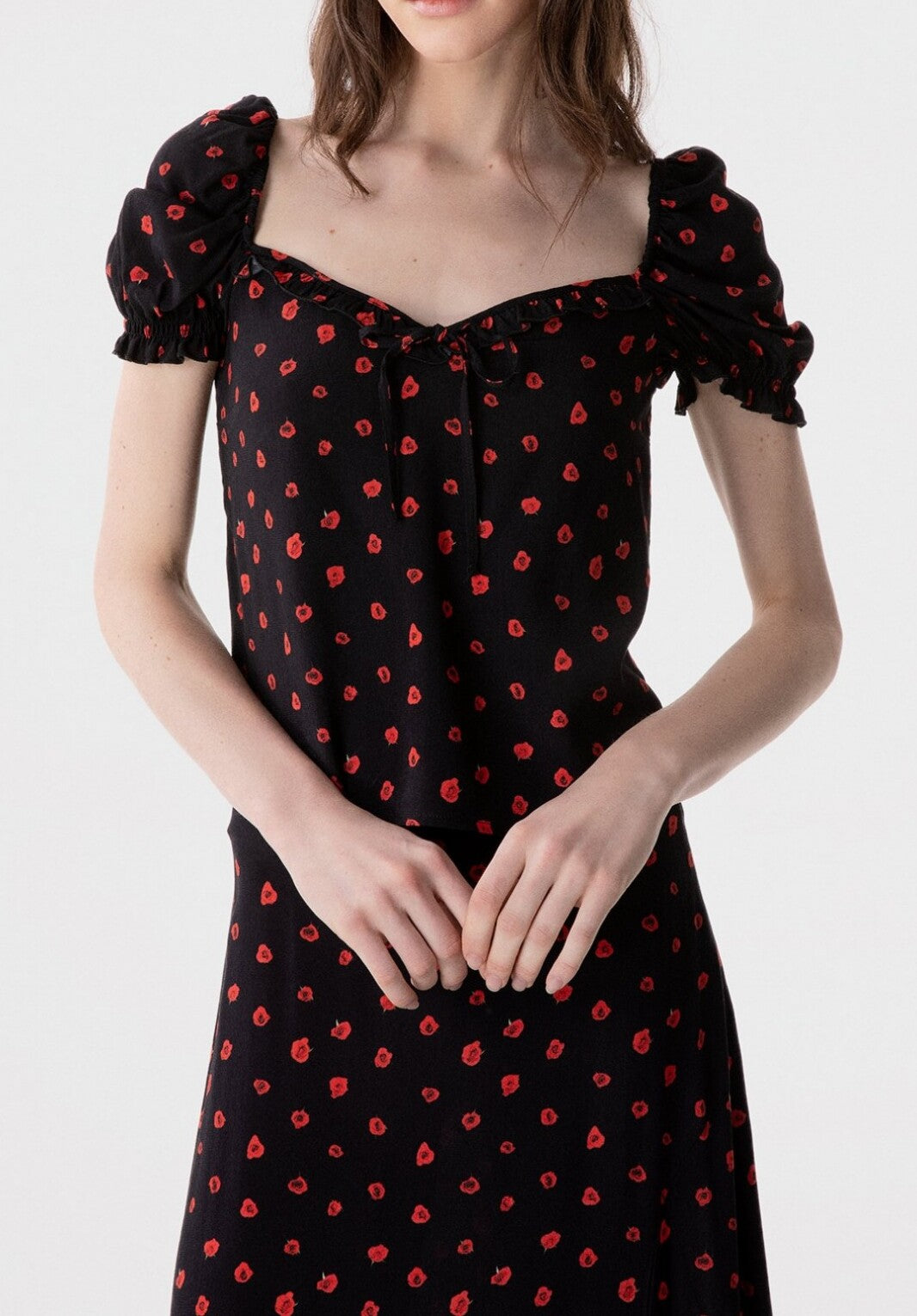 MAR DE MARGARITAS Top Letizia-Rose Nero